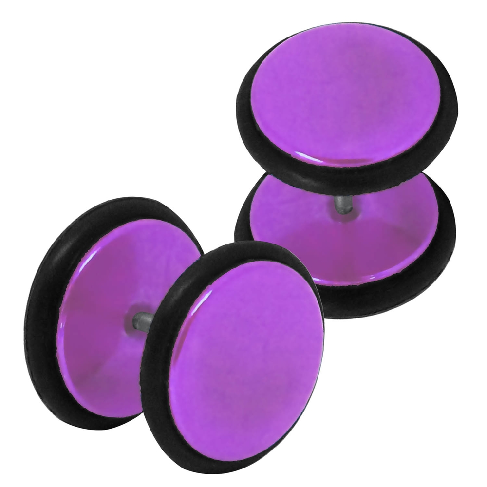 2er Set Fakeplugs Fake Piercing Plug Tunnel Ohrstecker Ohrring 6 8 10 12 mm - Picture 3 of 9