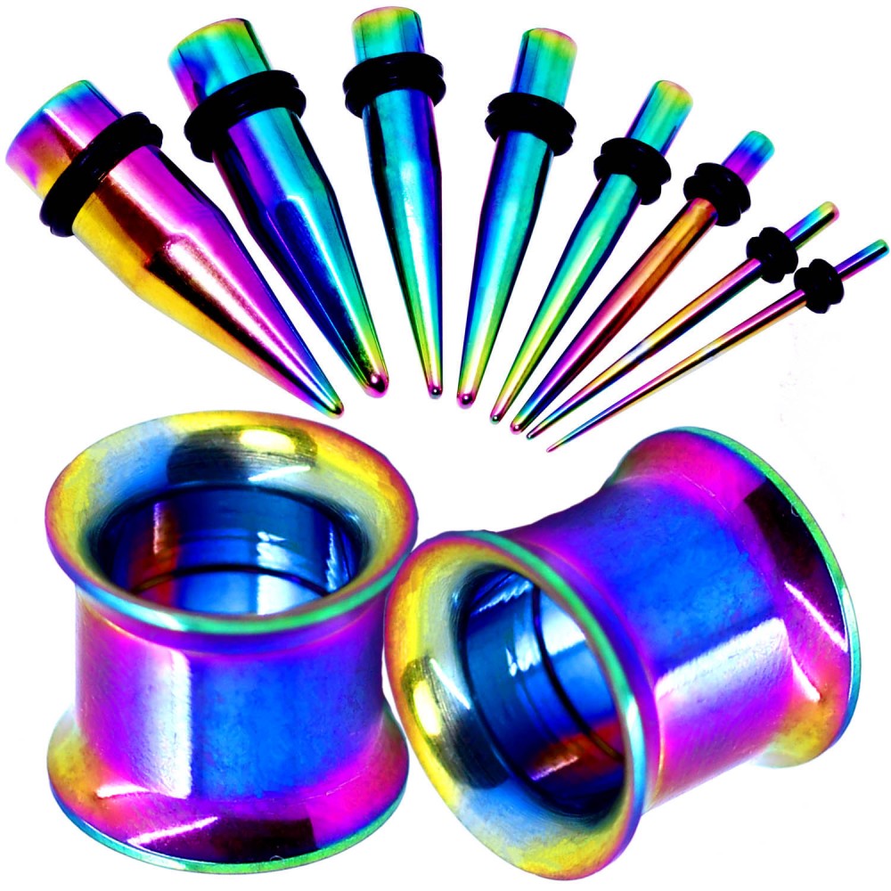 Double Flared Tunnel Plug Dehnstab Dehnungsstab Piercing Set 1,6 10