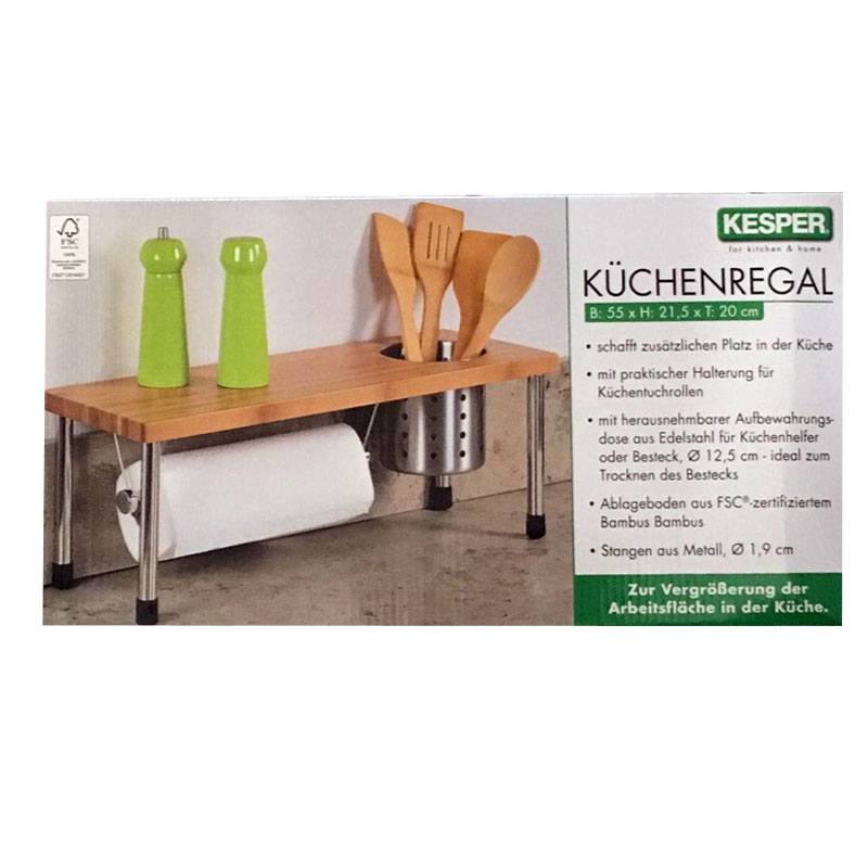 Küchenregal Bambus Regal Küchenablage Ablage Küchenrolle Halter Küche