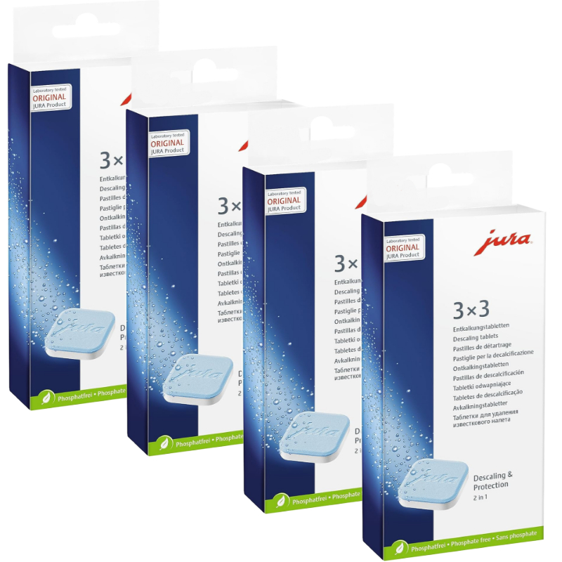 4x Jura Entkalkungstabletten, Packung á 3x3 Stück  