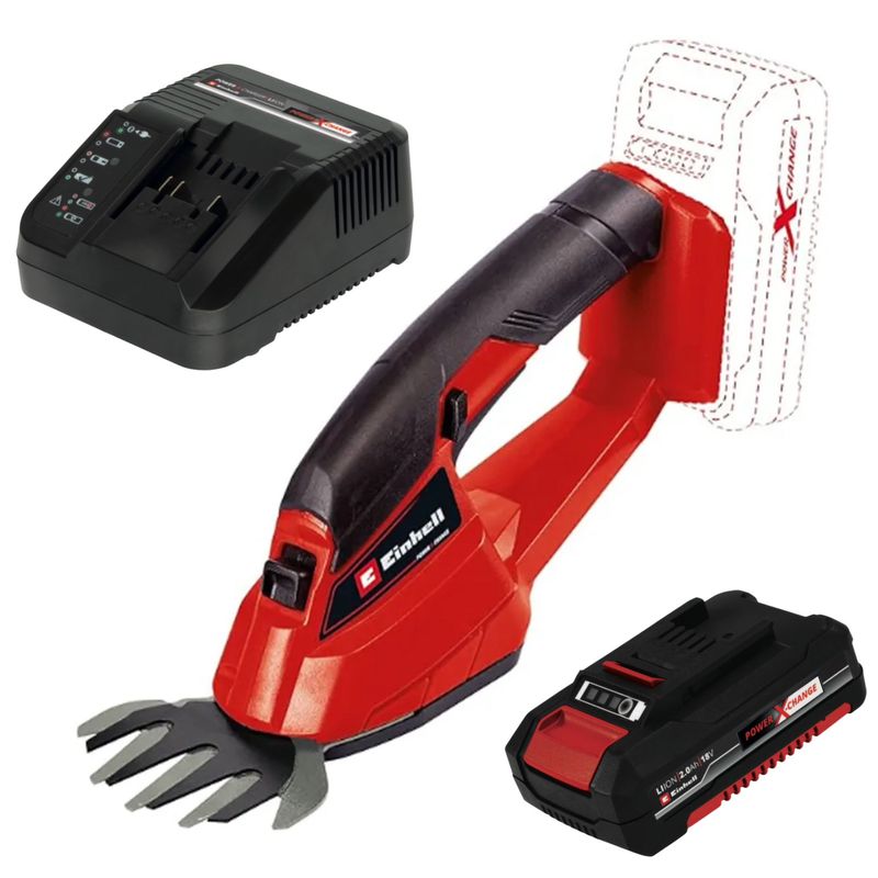 Einhell Akku-Grasschere GC-AGS 18 + Power X-Change Akku 2.0Ah|18V/Ladegerät 3A