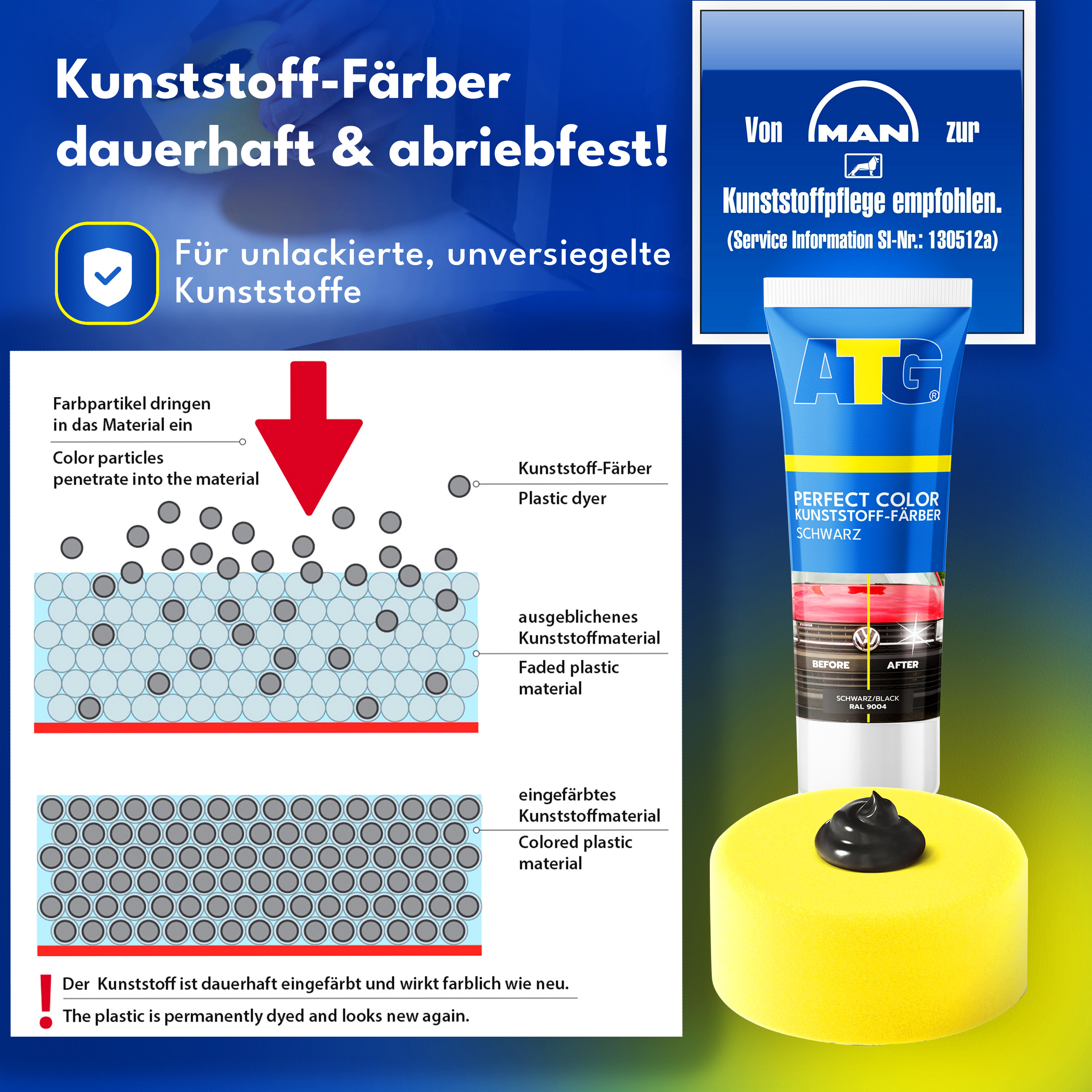 Kunststoff Farbe Schwarz Reifenpflege Kunstoff Plastic Pflege Gummipflege ATG® Kunststoff Farbe Schwarz Reifenpflege Kunstoff Plastic Pflege Gummipflege ATG®