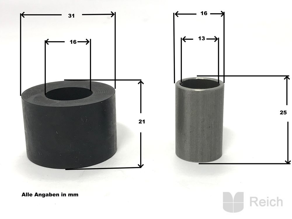 Fritzmeier 114966 + 200256 Gummilagerring + Lagerrohr von für 