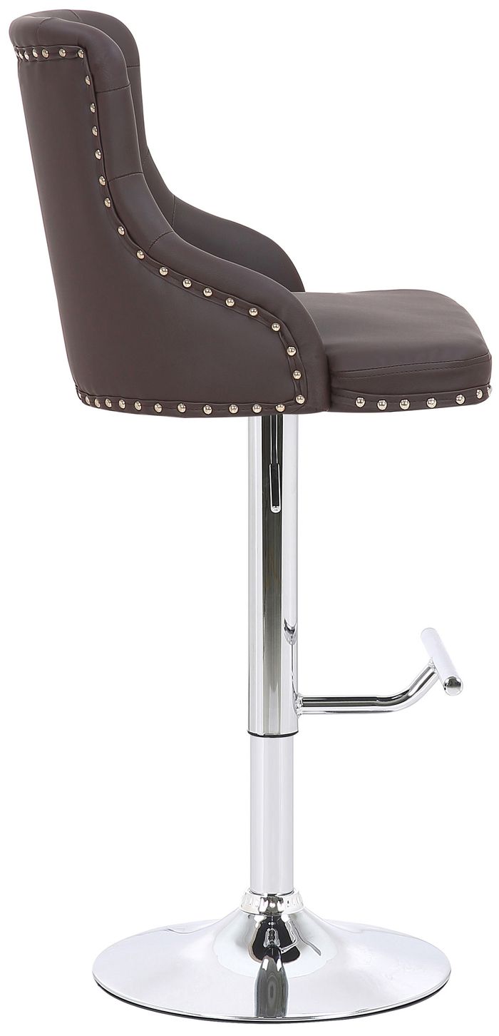 Hocker Höhenverstellbar 2er Set Barhocker 360°drehbar Barstuhl Mit Rückenlehne Thekenhocker Mit Metallbeine Für Kücheninsel, PU-Leder, Braun Bartisch Mit Barhocker Set