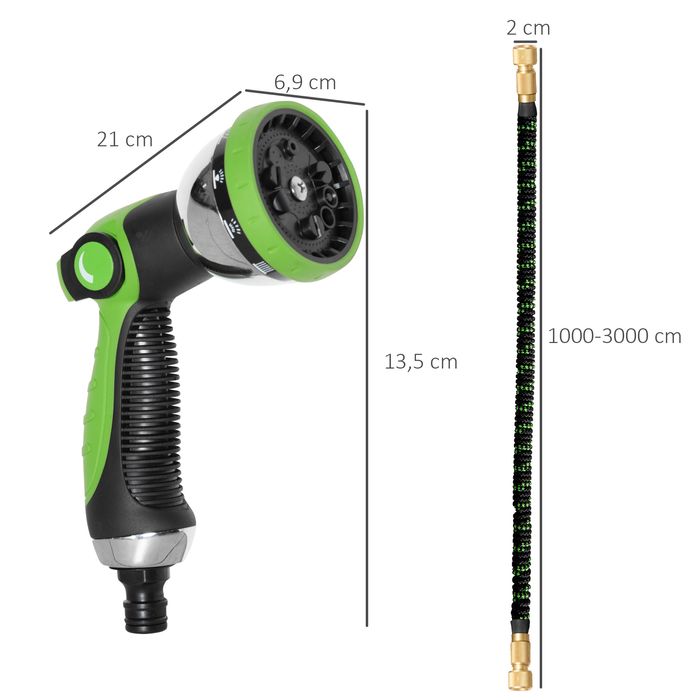 Gartenschlauch, 30 m, 1/2 Zoll & 3/4 Zoll, Schlauch dehnbar Swisshandel24