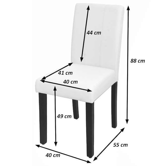 Esszimmerstuhl HWC-O65d braun, Bemassungsbild
