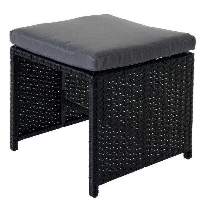 polyrattan lounge set schwarz, poly-rattan garten-garnitur, lounge-set sitzgruppe 4 stühle schwarz, Design ideen