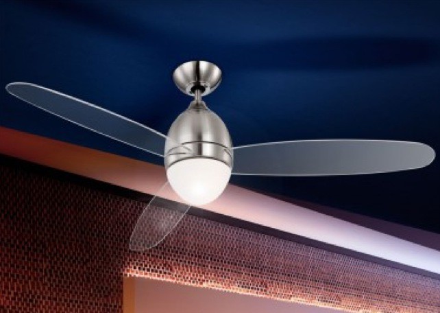 Ventilator PREMIER, nickel matt, Polycarbonat klar, Globo 302