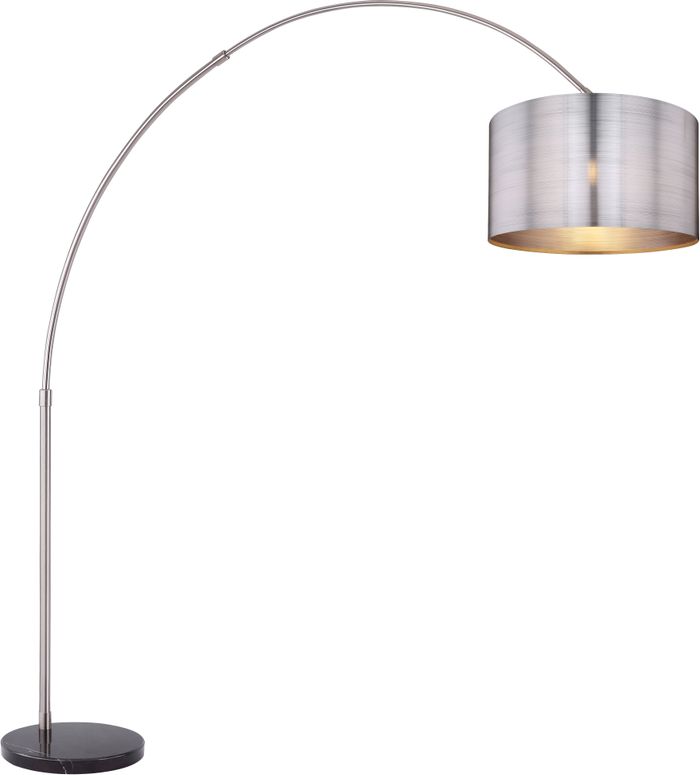 Stehlampe, 1XE27, nickel metallic, Traumlampen | matt, 15365S2 Globo silber Kunststoff