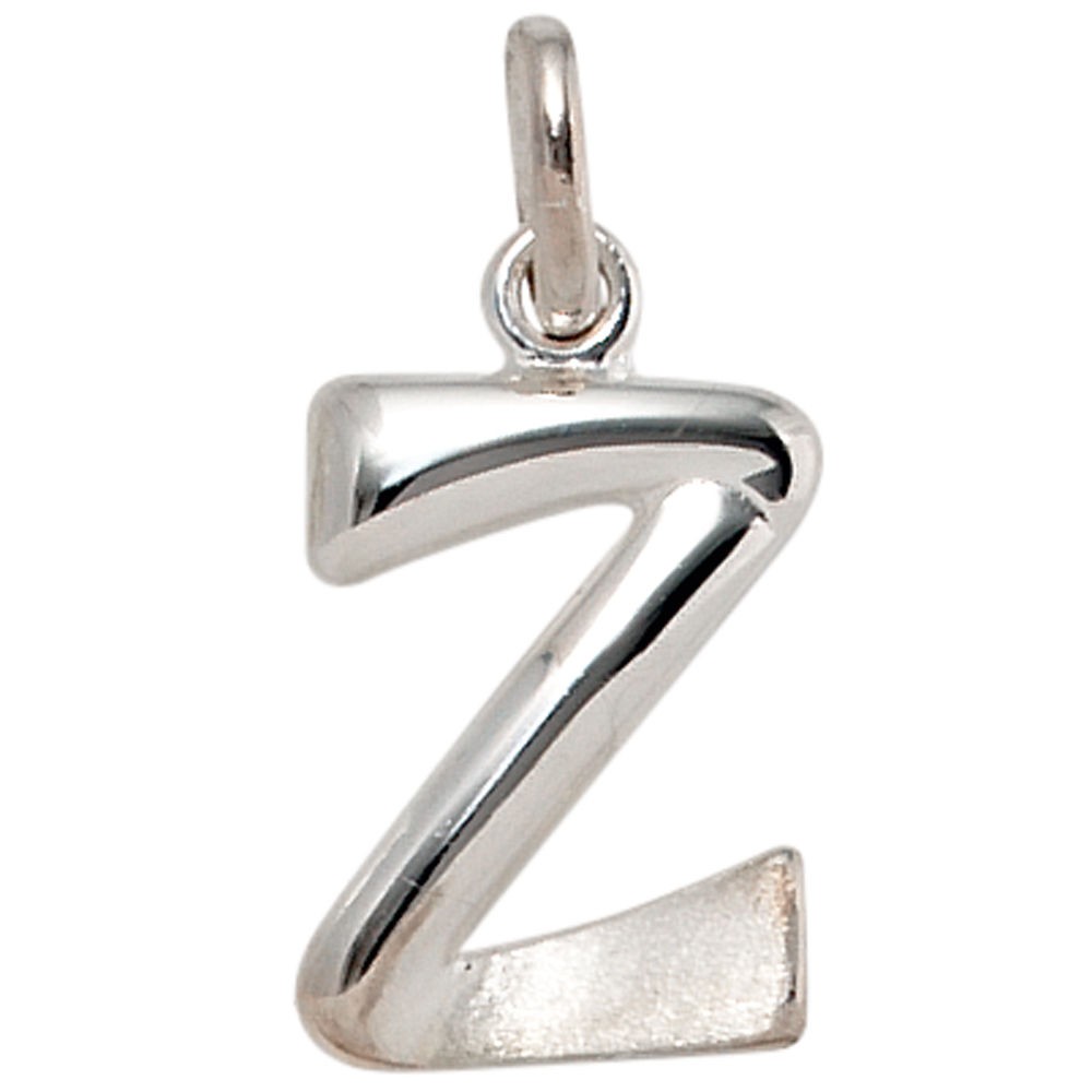 Anhänger Buchstabe Z aus 925 Sterling Silber teilmattiert, Kettenanhänger, Initial Schmuck ...