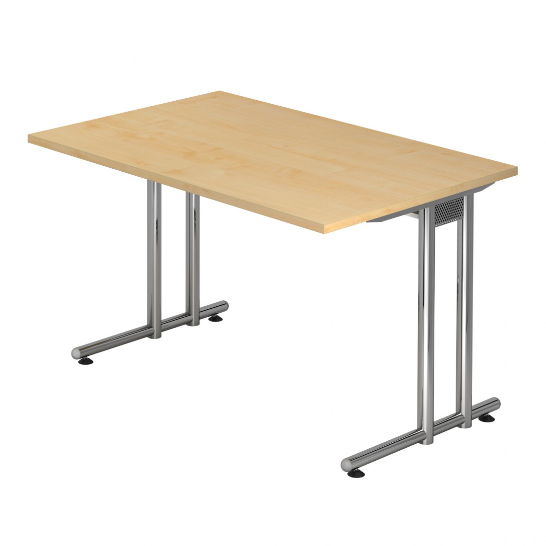 DR-Büro Schreibtisch 120 x 80 cm - Höhe 72 cm, Gestell in Chrom