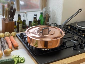 Baumalu padella sauté 24 cm con coperchio - stagnata 3,4 litri di capacitá