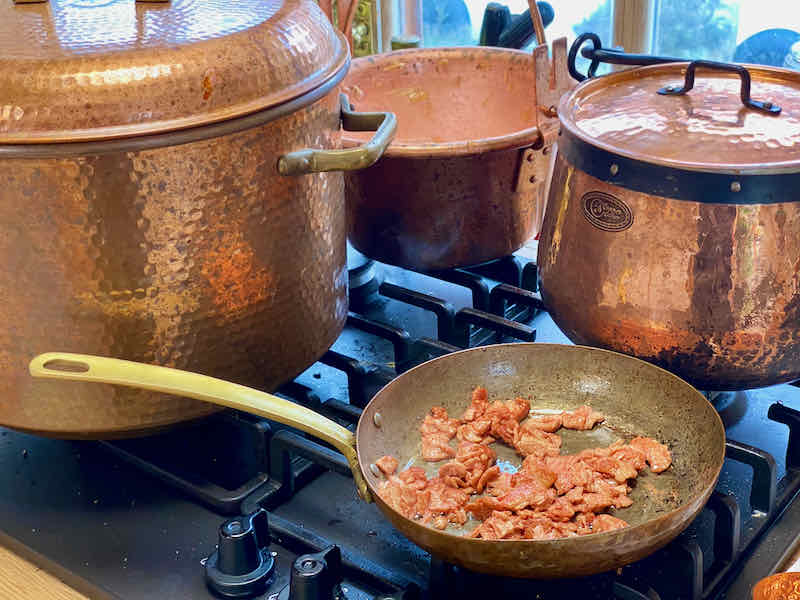 Poêle En Cuivre CopperGarden 20 Cm Intérieur étamé Manche Laiton