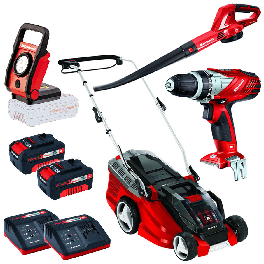 Einhell Power XChange System Akku Rasenmäher Laubbläser Bohrschrauber