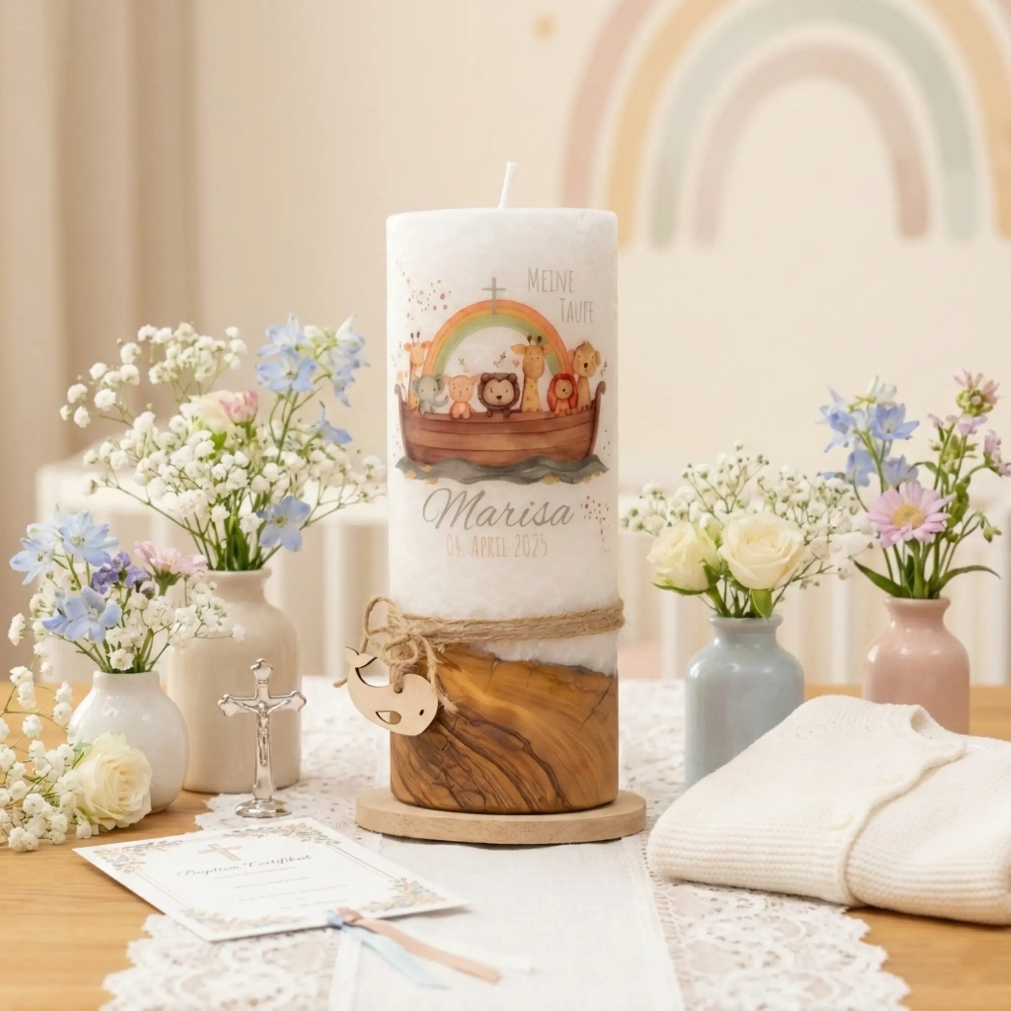Taufkerze Arche Noah Bedeutung und Design