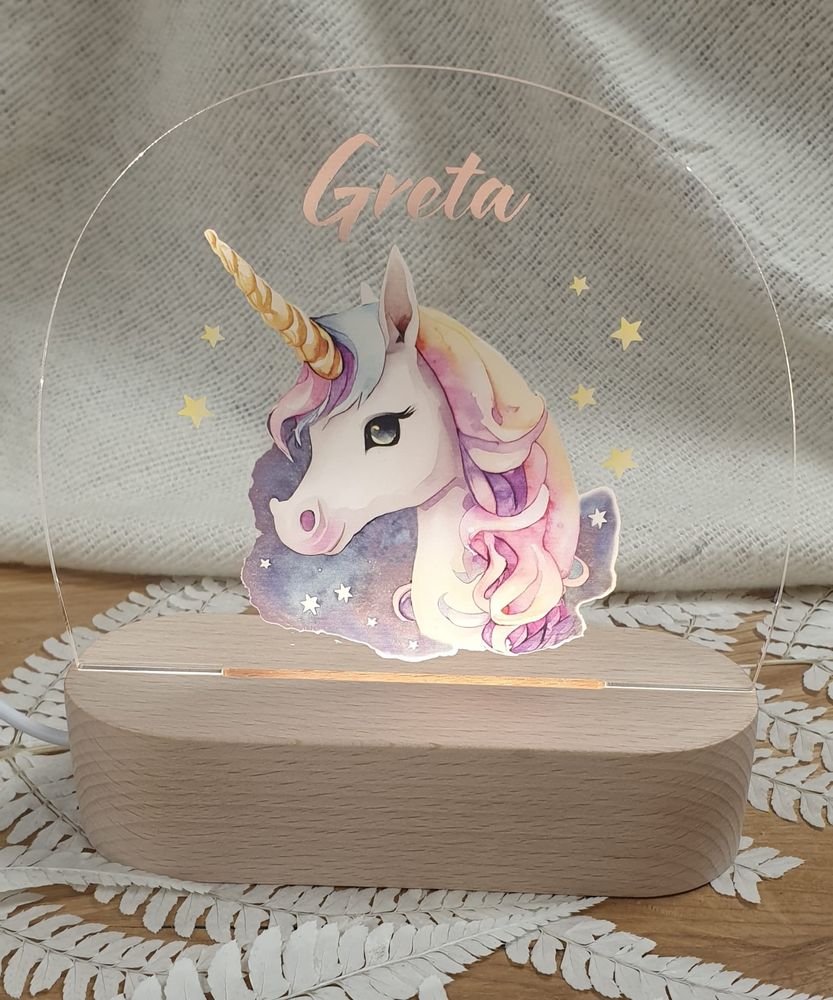 3D-LED-Lampe Einhorn Mit Dem Sockel Ihrer Wahl