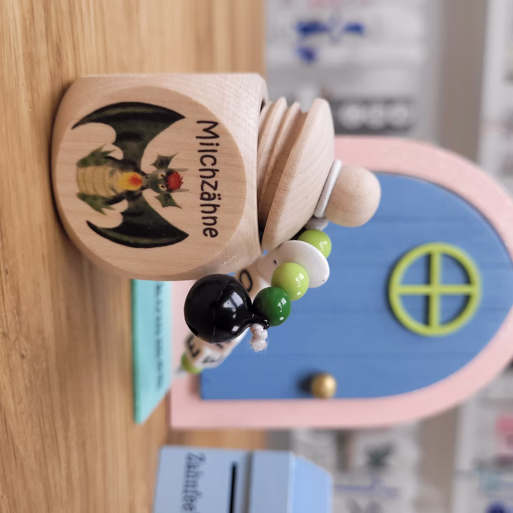 Zahndose aus Holz DRACHE - zur Aufbewahrung der Milchzhne |  meinkerzenshop.de