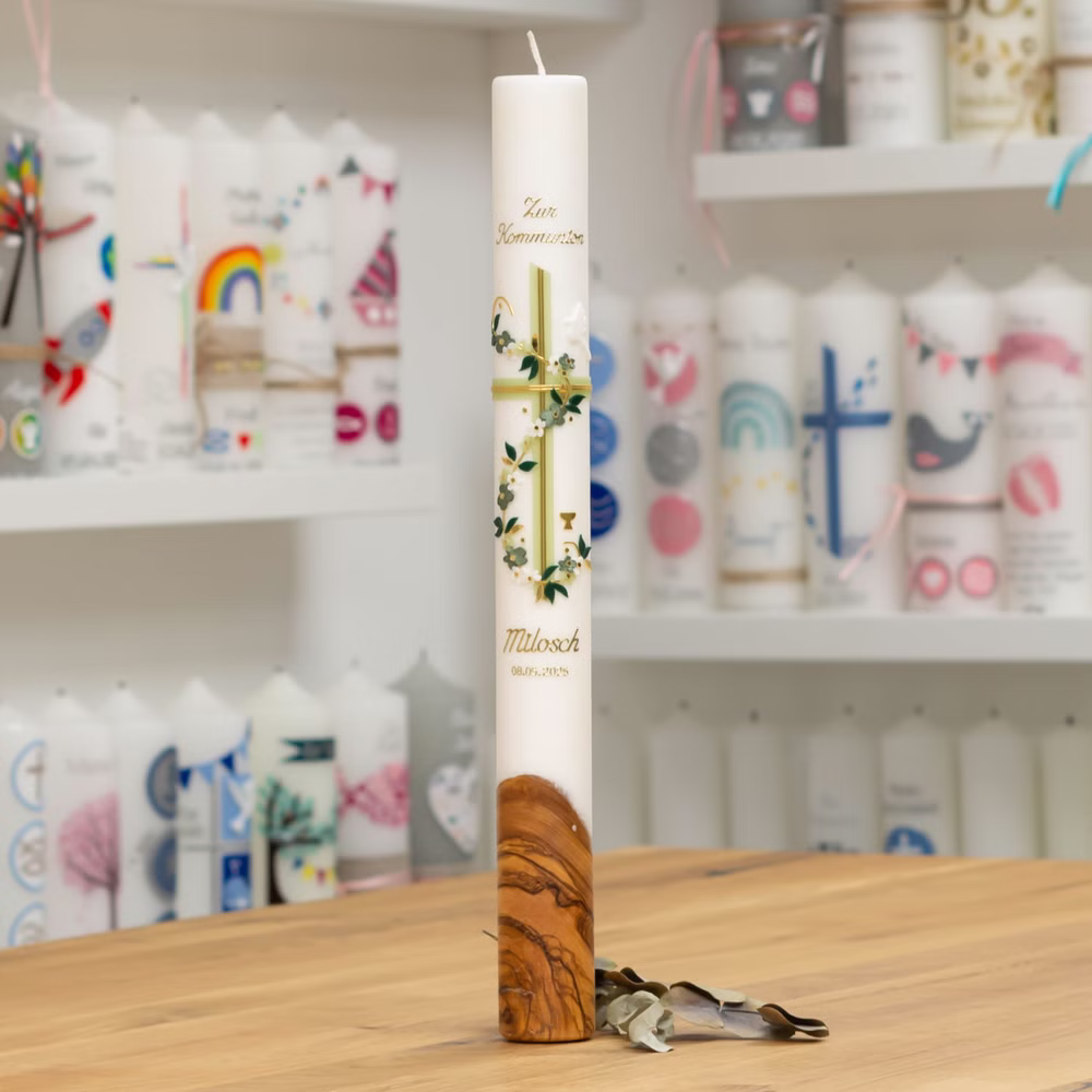 Kommunionkerzen wachsverziert