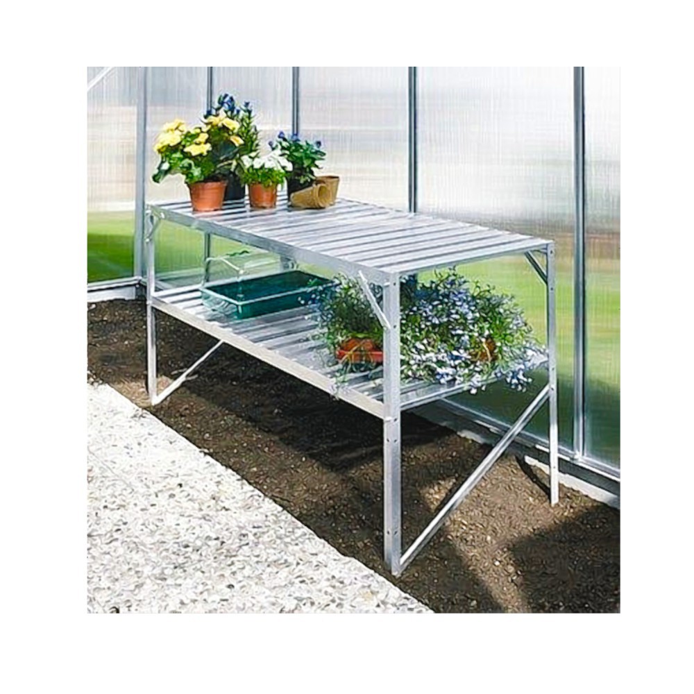 Alutisch, 2 Ablagen, 121 x 54 x 76cm alu Zubehör Einrichtung Vitavia