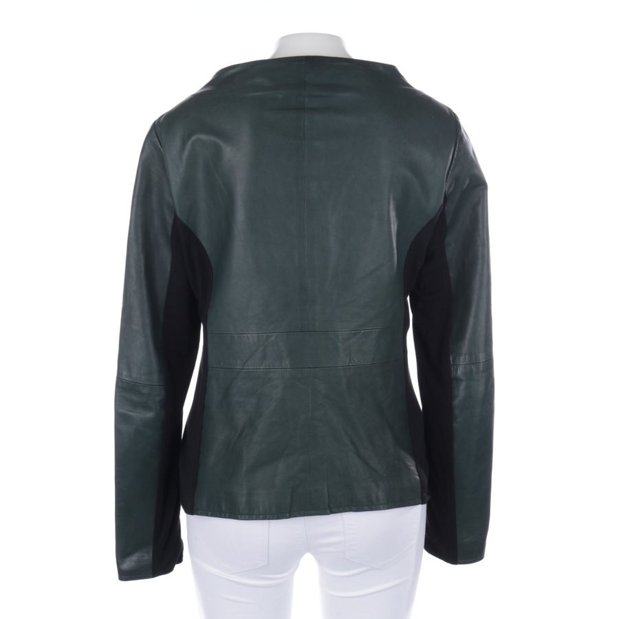 Emporio Armani Leather Jacket Size M Green Black Ladies Jacket Coat Blouson | eBay