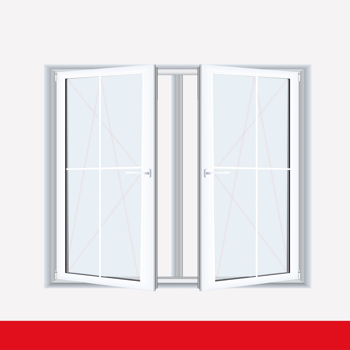 BxH:1000x600 Glas:3-Fach 2-fl/ügliges Kunststofffenster//PVC//Wei/ß Dreh-Kipp//Dreh-Kipp Fenster mit Pfosten