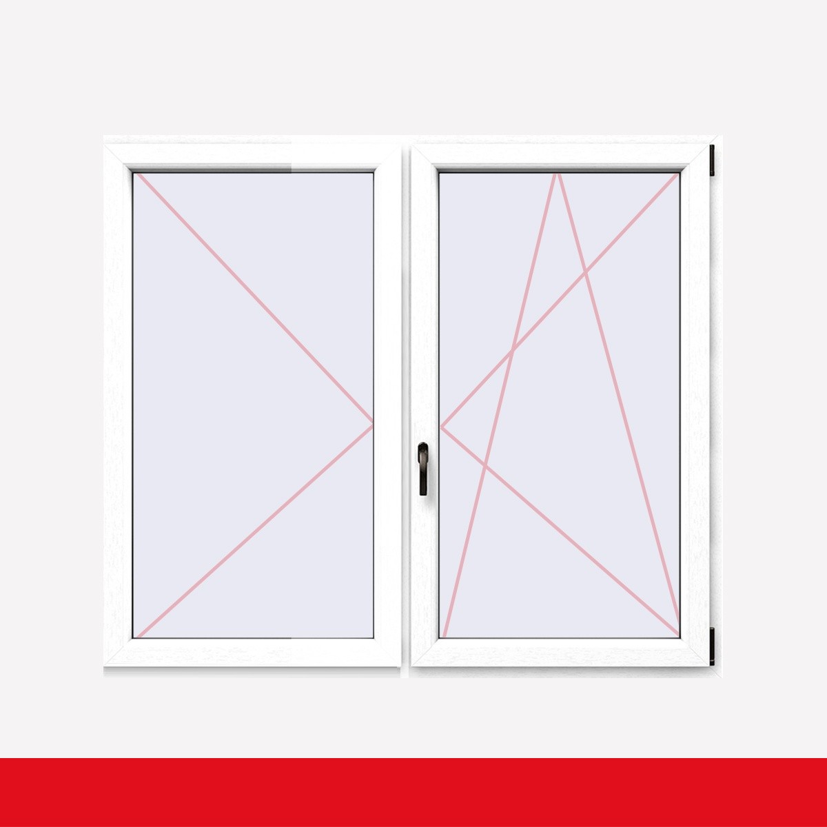 Anschlag:DKL//DR Glas:2-Fach 2-fl/ügliges Kunststofffenster Stulpfenster Wei/ß DKL//DR mit Stulp BxH:1400x900