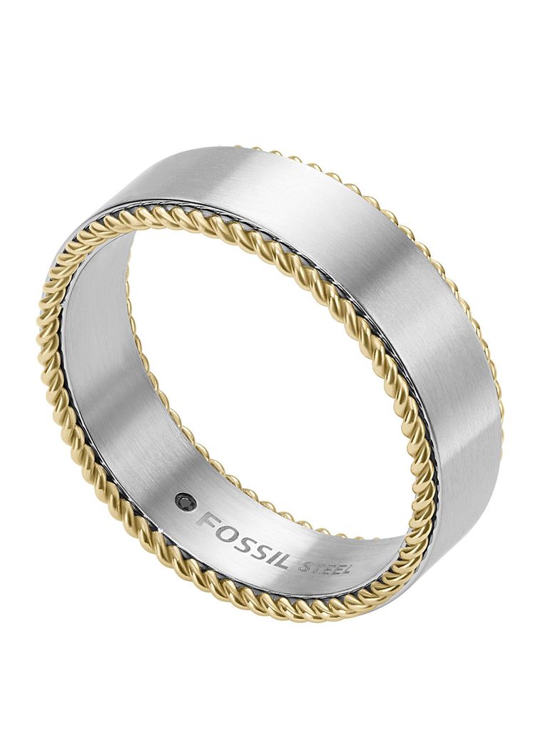 Fossil JF04221998515 Herren Ring Edelstahl Bicolor Gold 66 (21.0 
