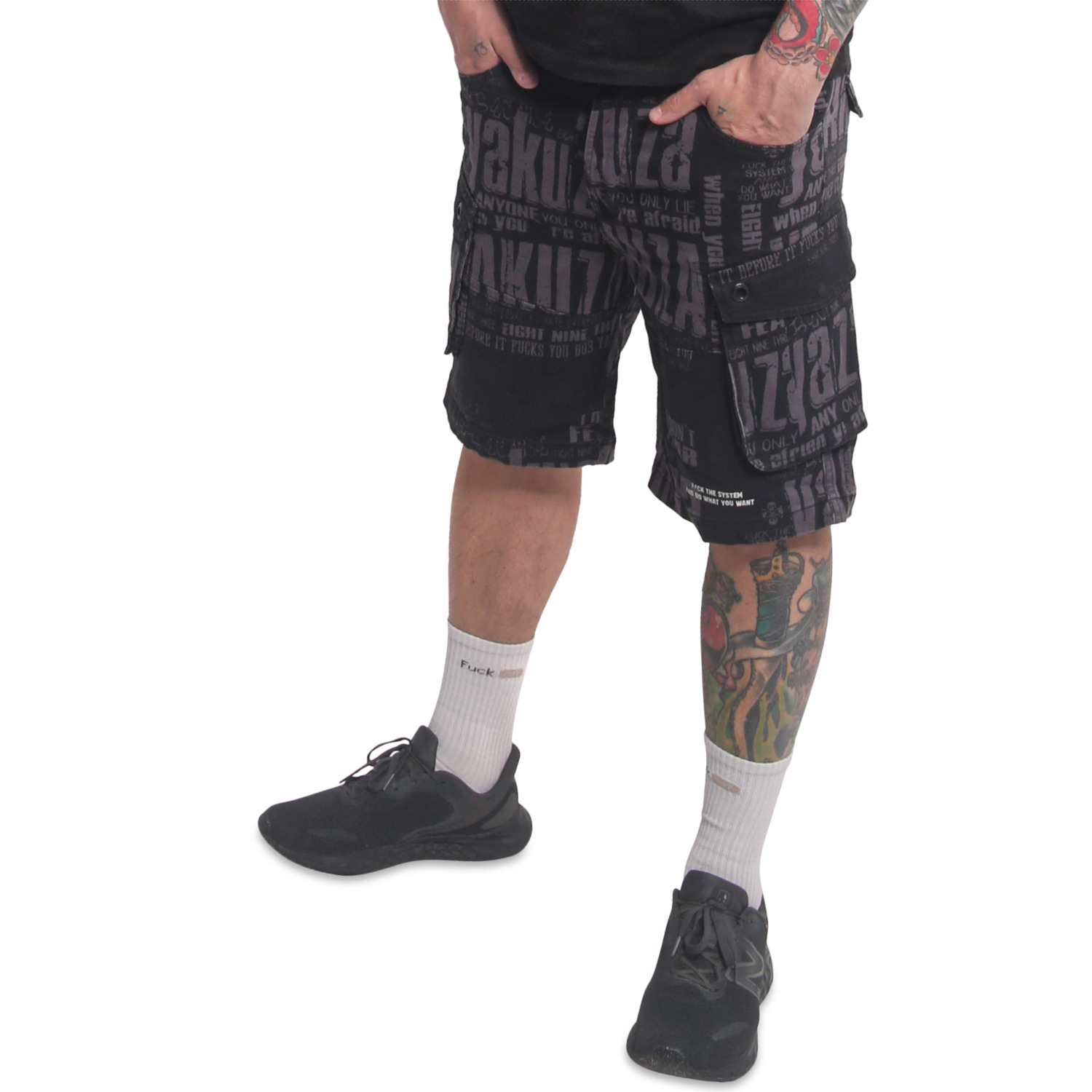 Yakuza pánské cargo šortky Anyone Allover Cargo Shorts black