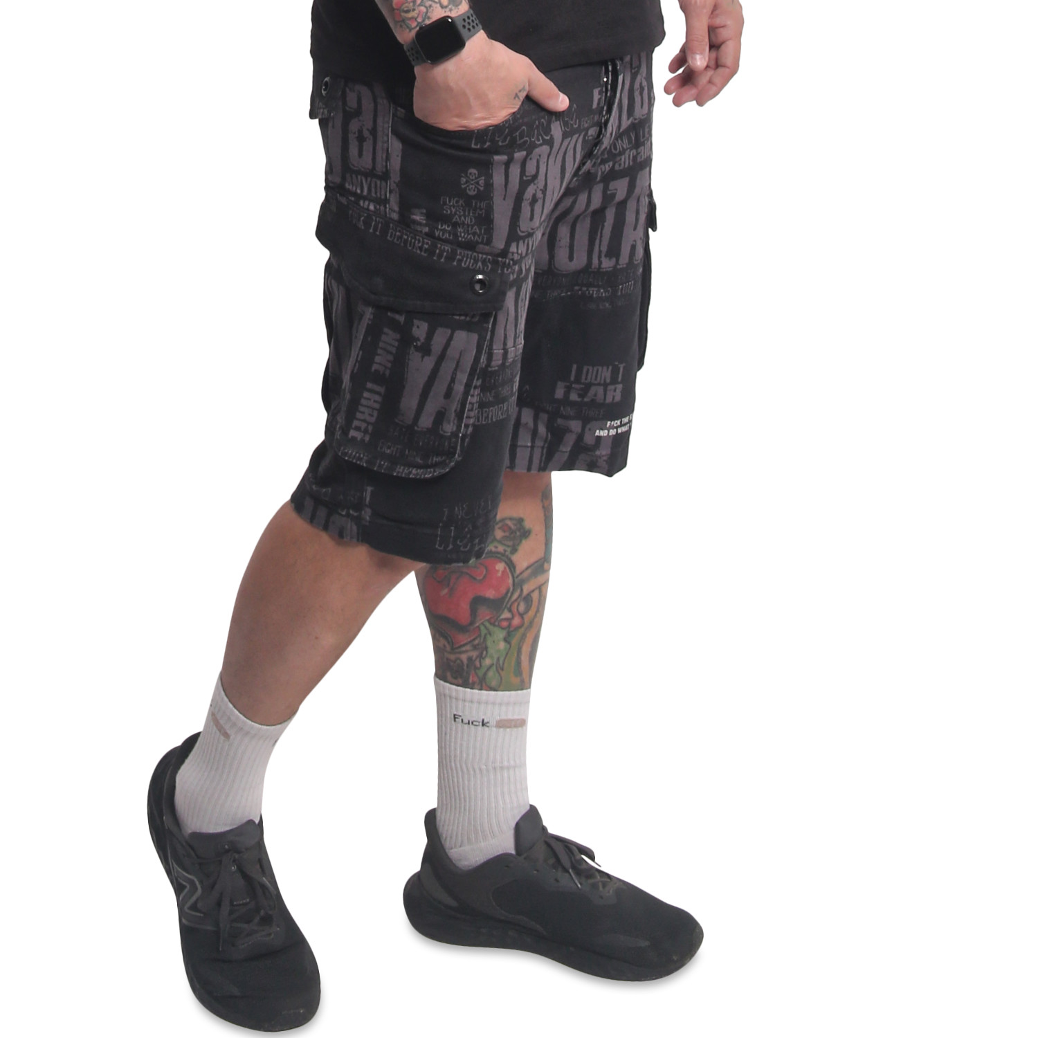 Yakuza pánské cargo šortky Anyone Allover Cargo Shorts black