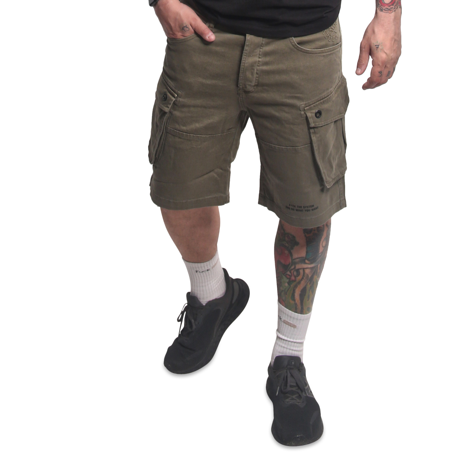 Yakuza pánské cargo šortky Shards Cargo Shorts burned/olive