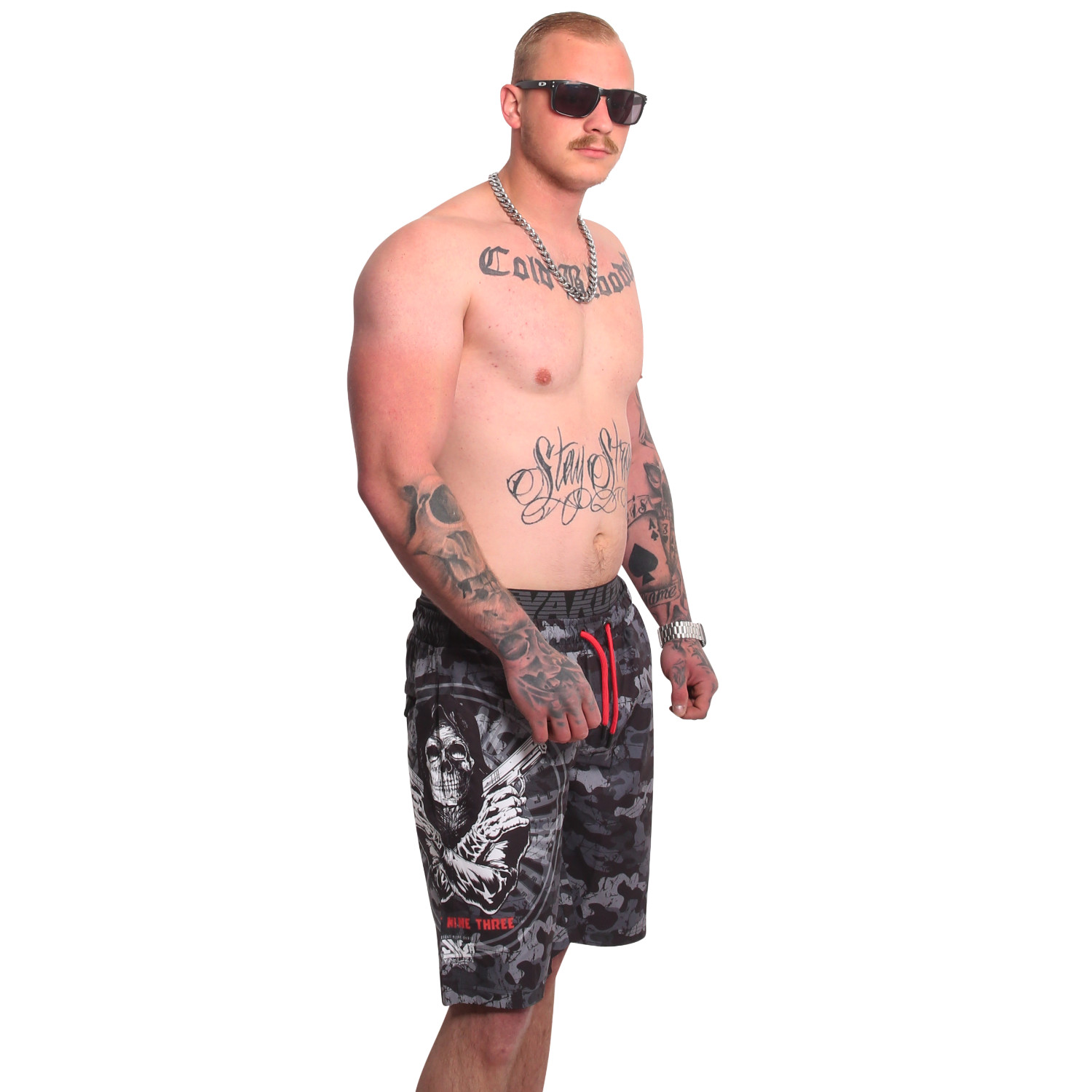 Yakuza pánské plavkové šortky Trouble Board Shorts camouflage/grey S
