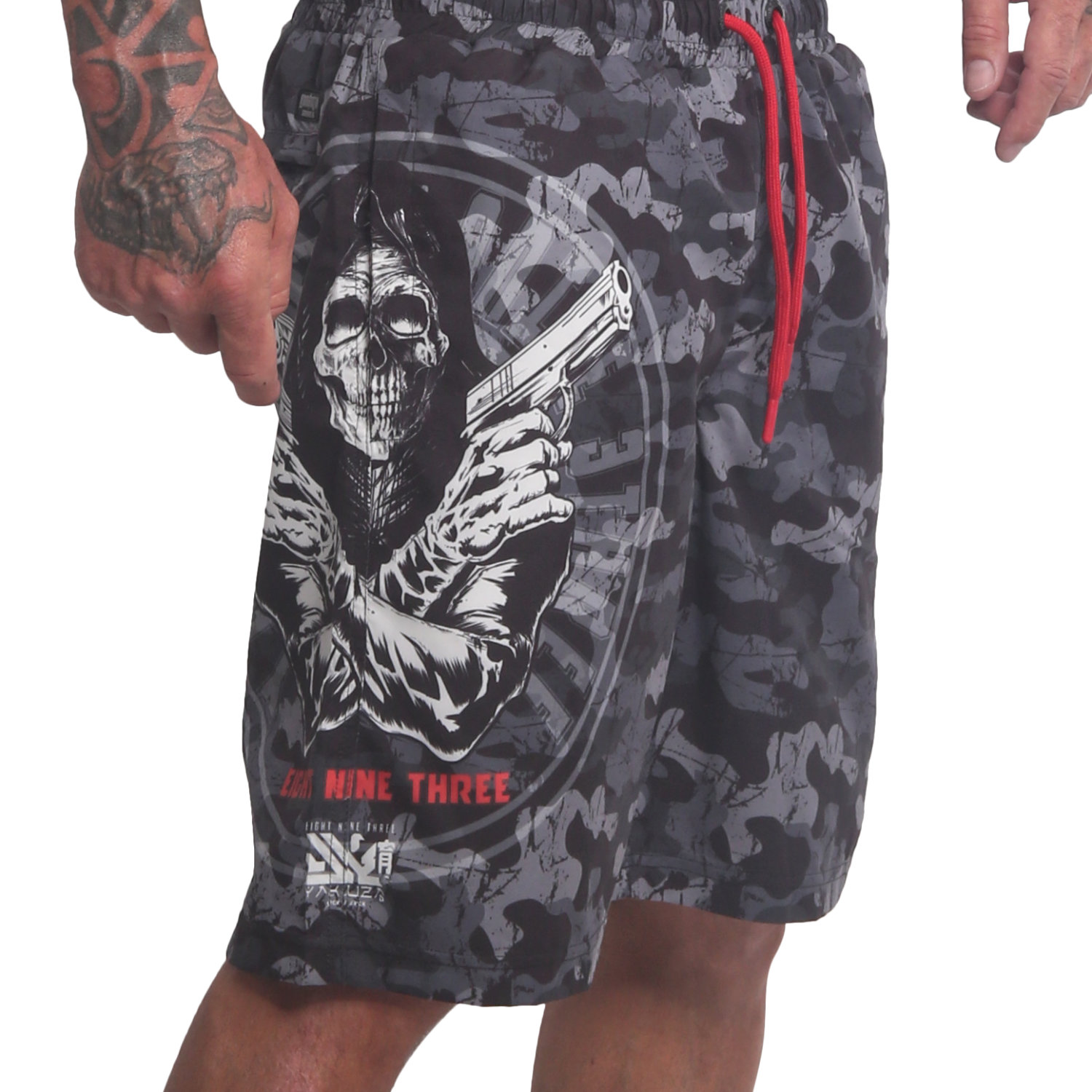 Yakuza pánské plavkové šortky Trouble Board Shorts camouflage/grey S