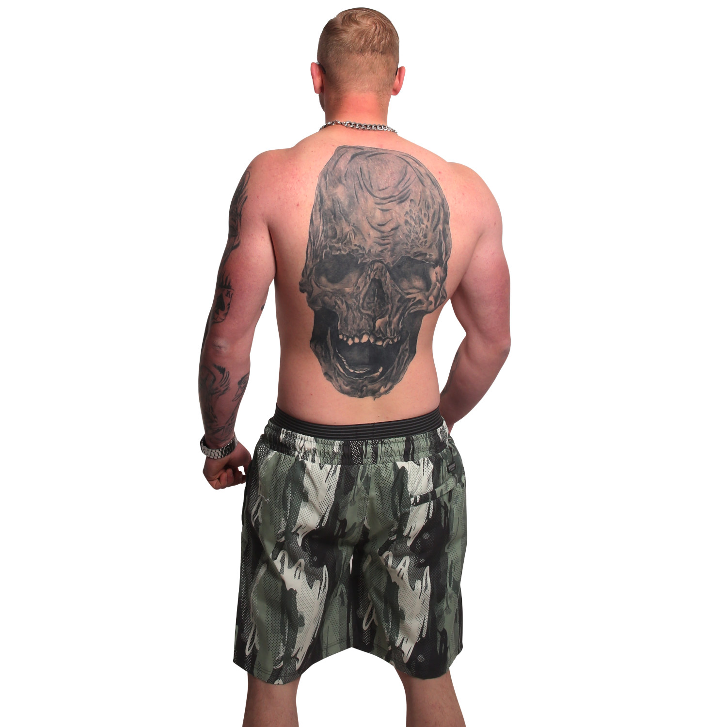 Yakuza pánské plavkové šortky URBNSTL Board Shorts camouflage/green S