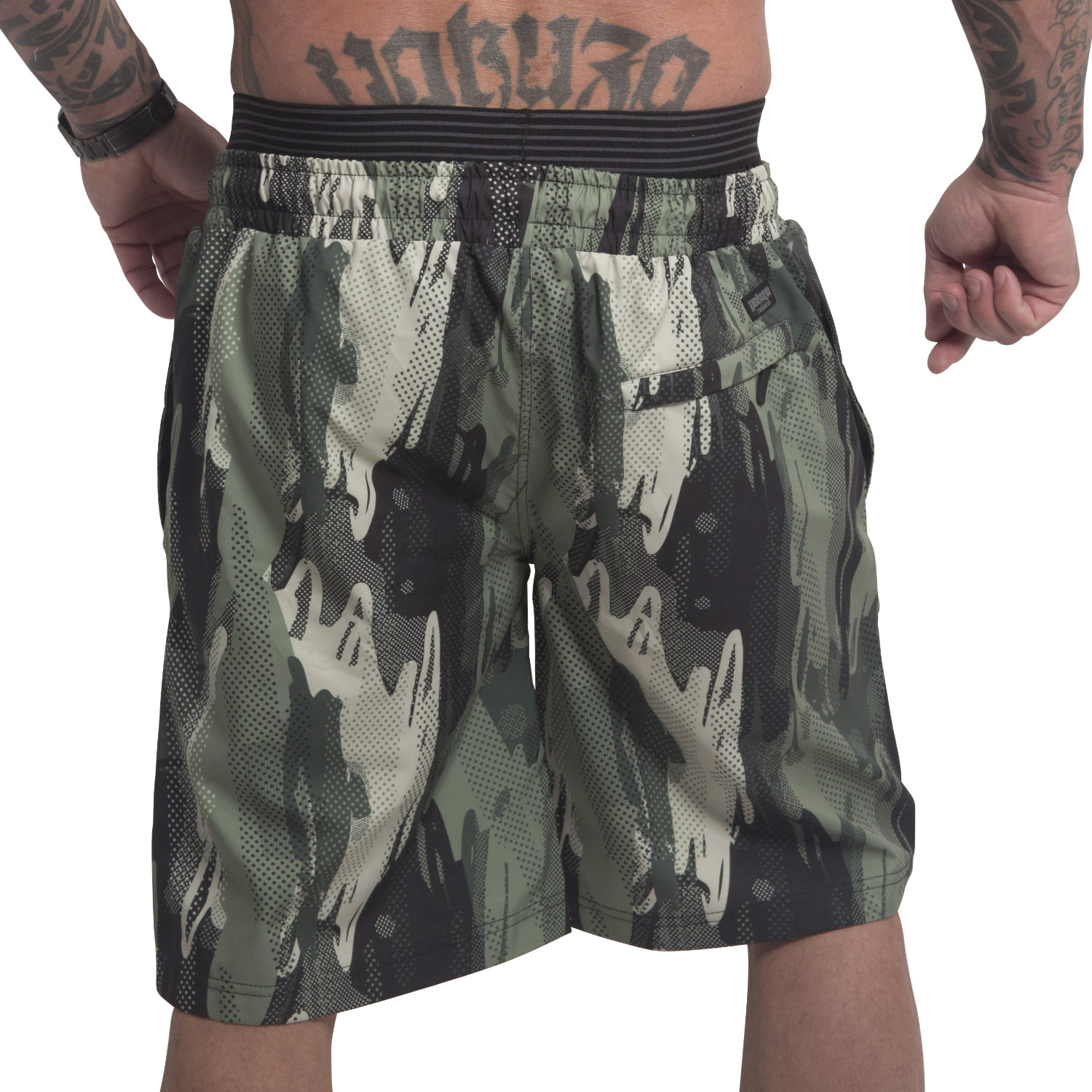 Yakuza pánské plavkové šortky URBNSTL Board Shorts camouflage/green S