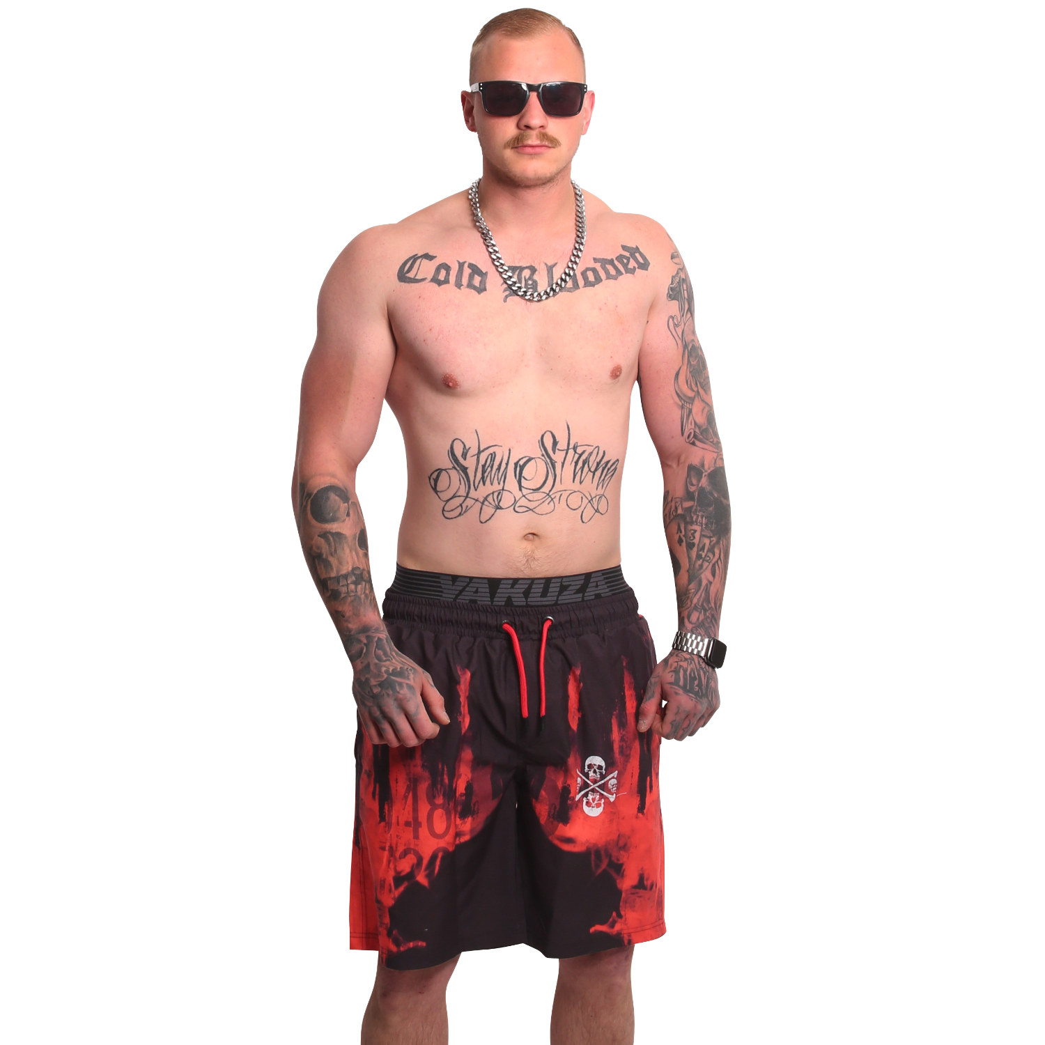 Yakuza pánské plavkové šortky Burning Allover Board Shorts colorful S