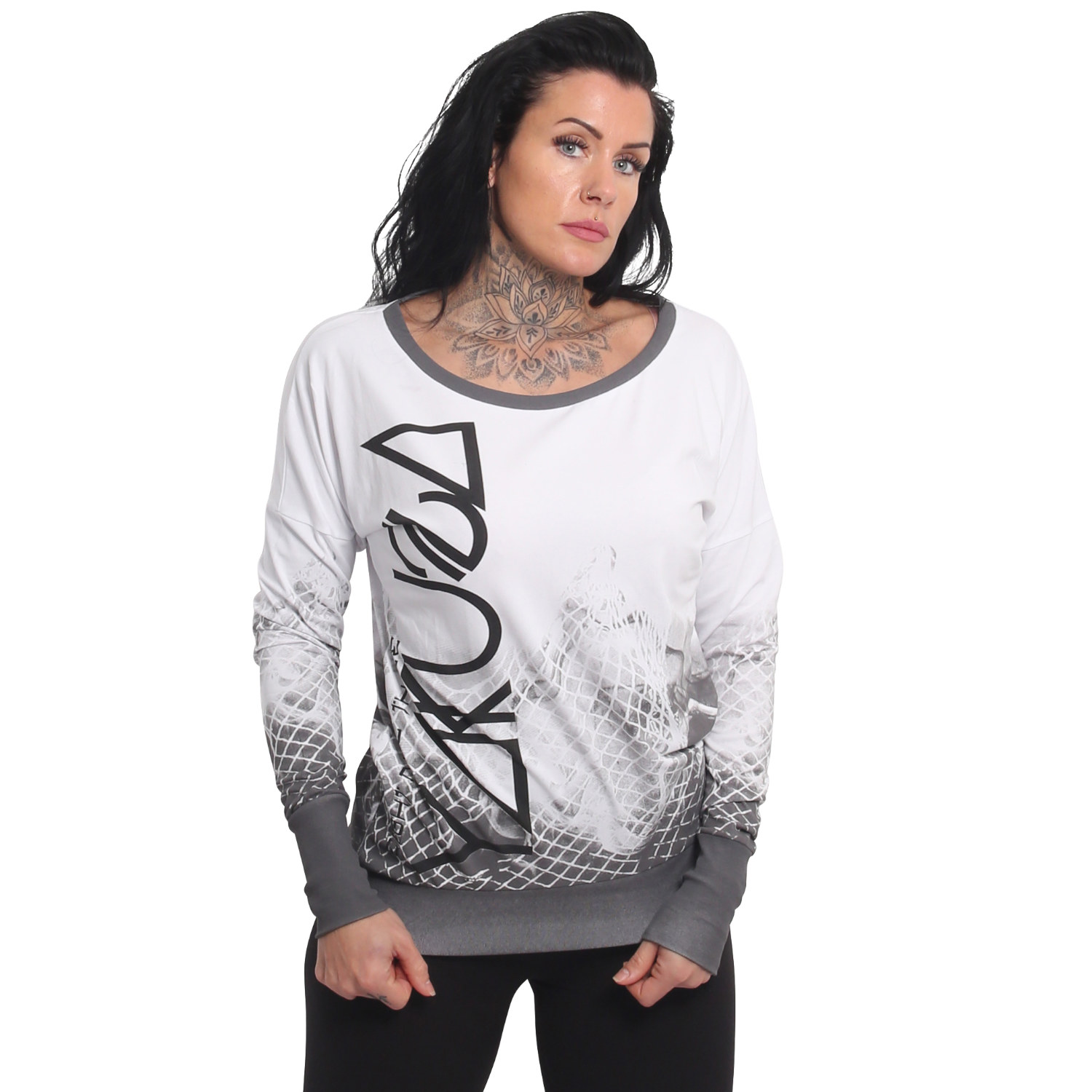 Yakuza dámské tričko s dlouhým rukávem Mesh Rose Urban Longsleeve T-Shirt