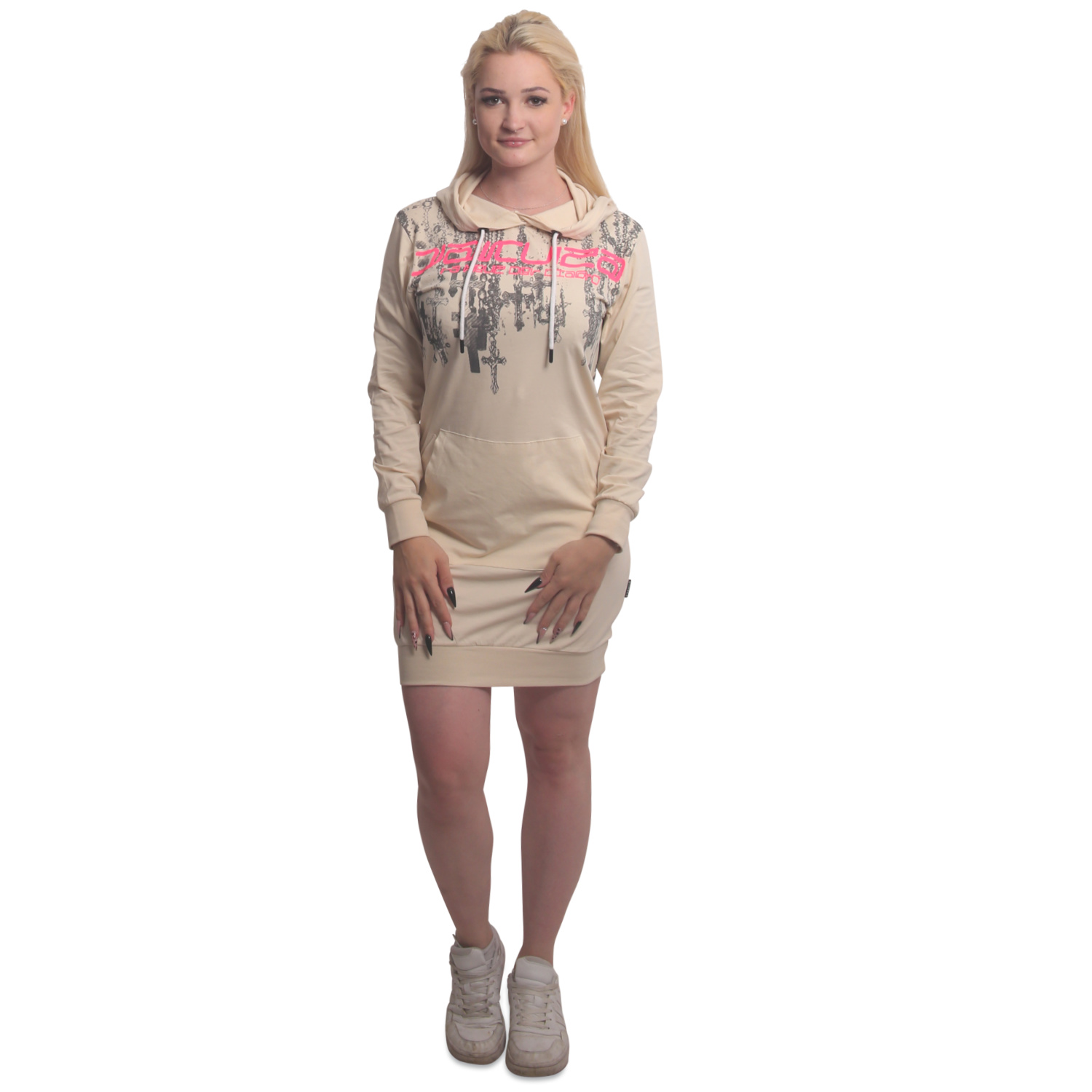 Yakuza dámské šaty Rood Lite Hoodie Dress whitecap/gray L