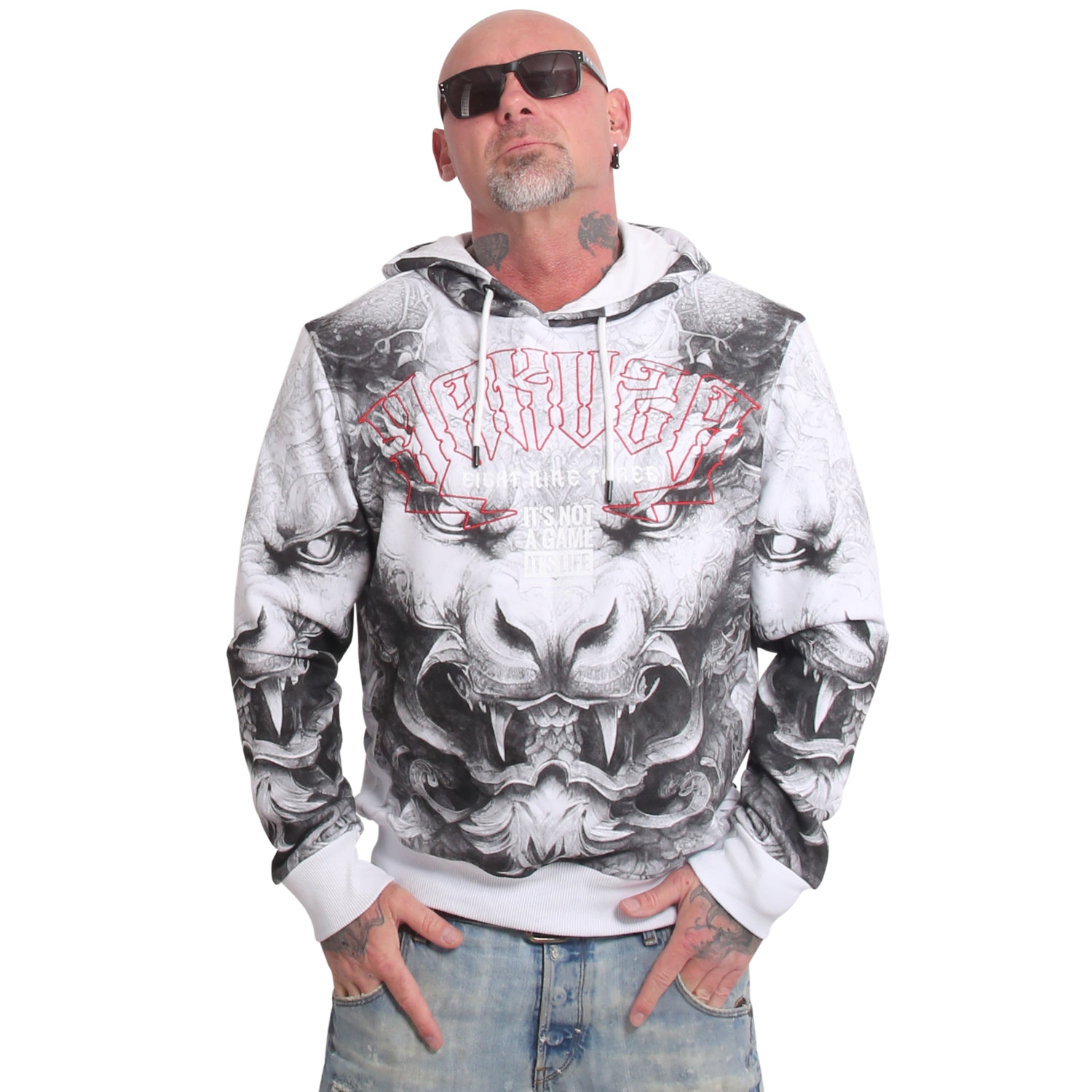 Yakuza pánská mikina s kapucí Durga Allover Hoodie