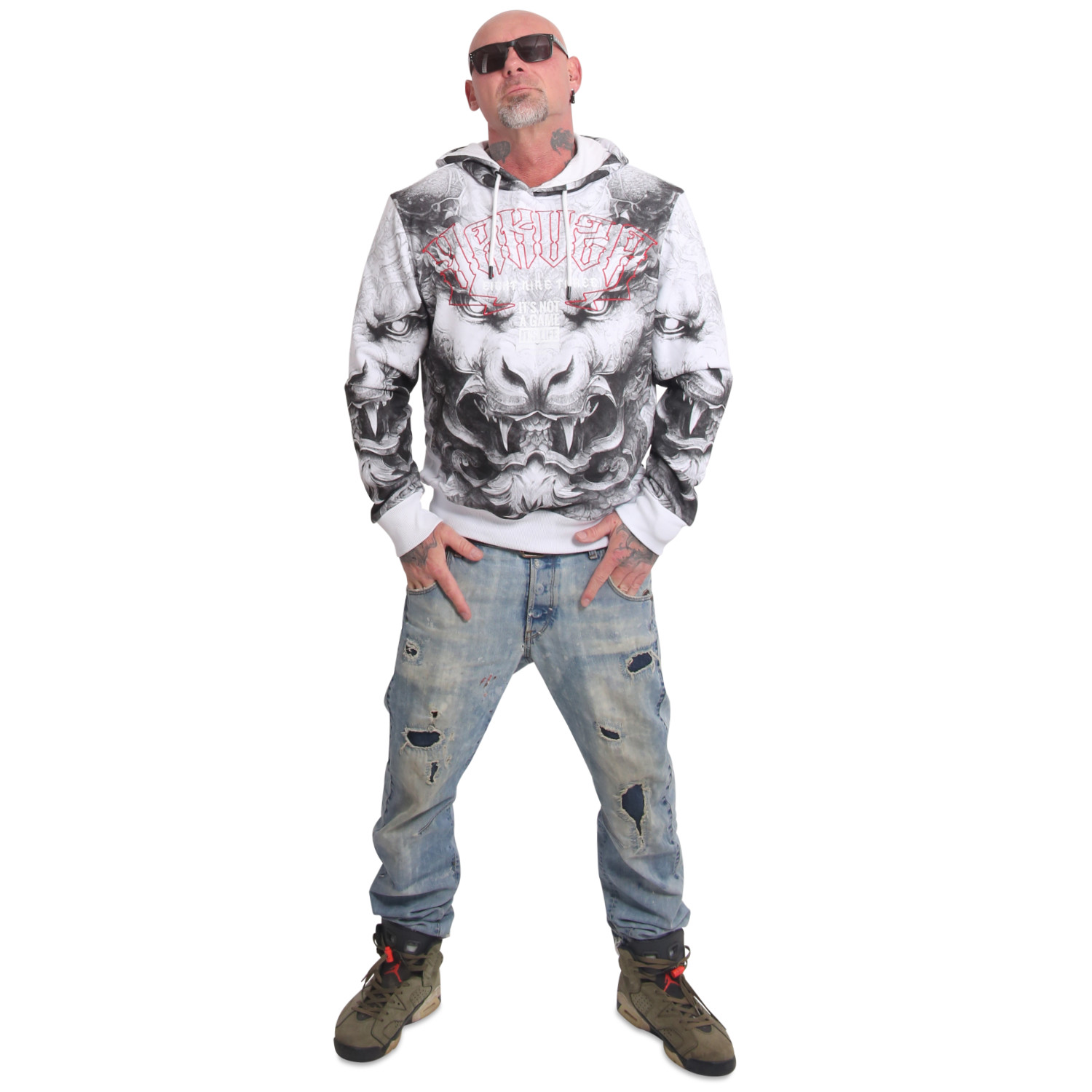 Yakuza pánská mikina s kapucí Durga Allover Hoodie