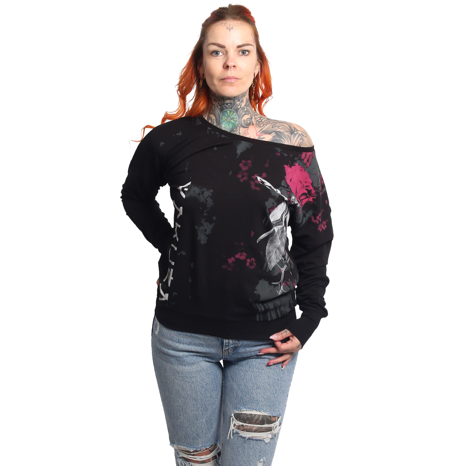 Yakuza dámské tričko s dlouhým rukávem Rose Scratch Urban Longsleeve T-Shirt