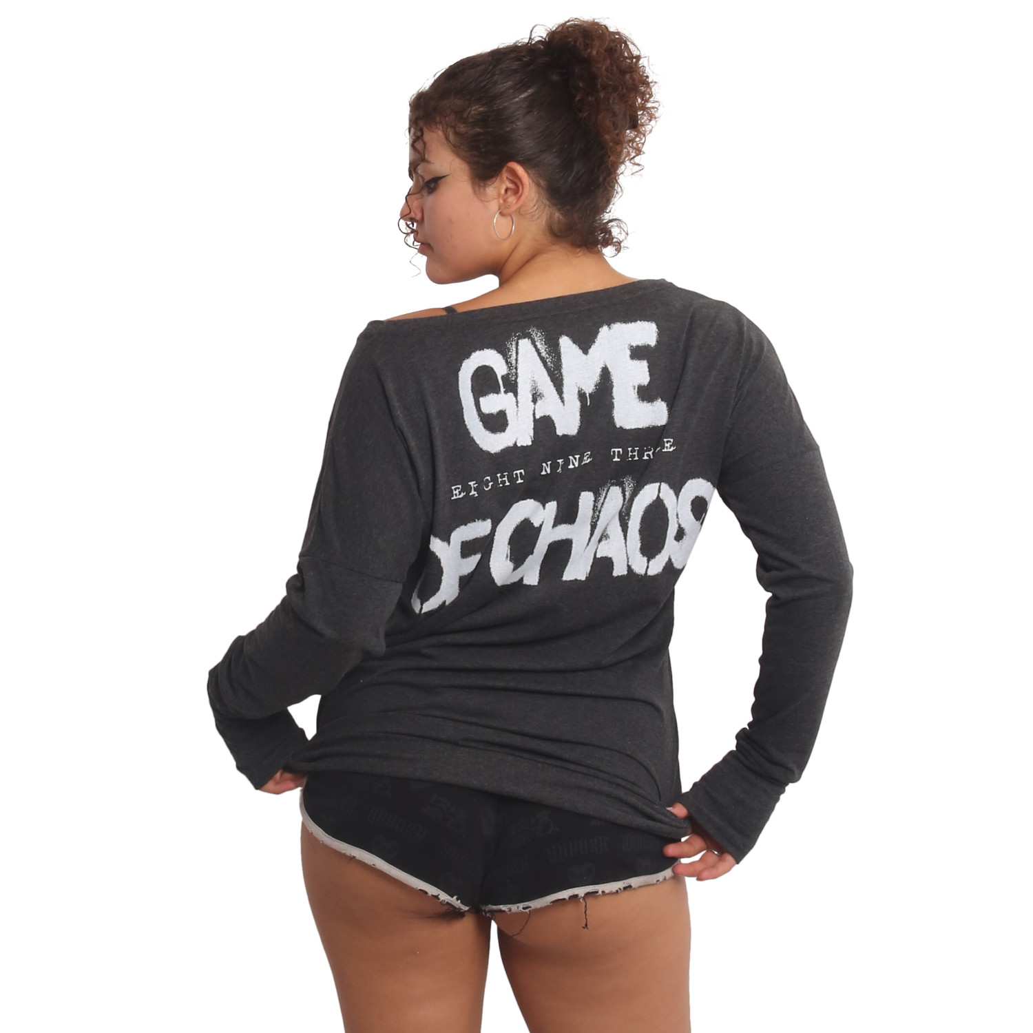 Yakuza dámské tričko s dlouhým rukávem Nun Urban Longsleeve T-Shirt mottled/anthracite 3XL