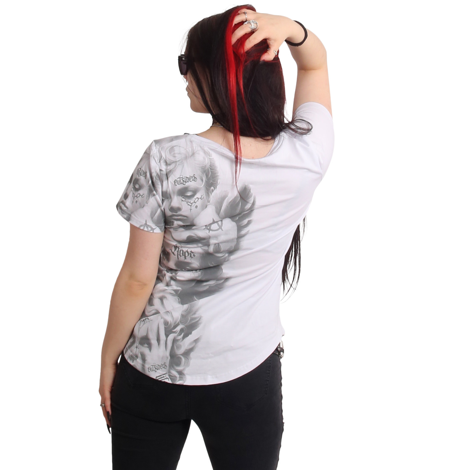 Yakuza dámské tílko Wise Kids Curved V Neck T-Shirt white XL