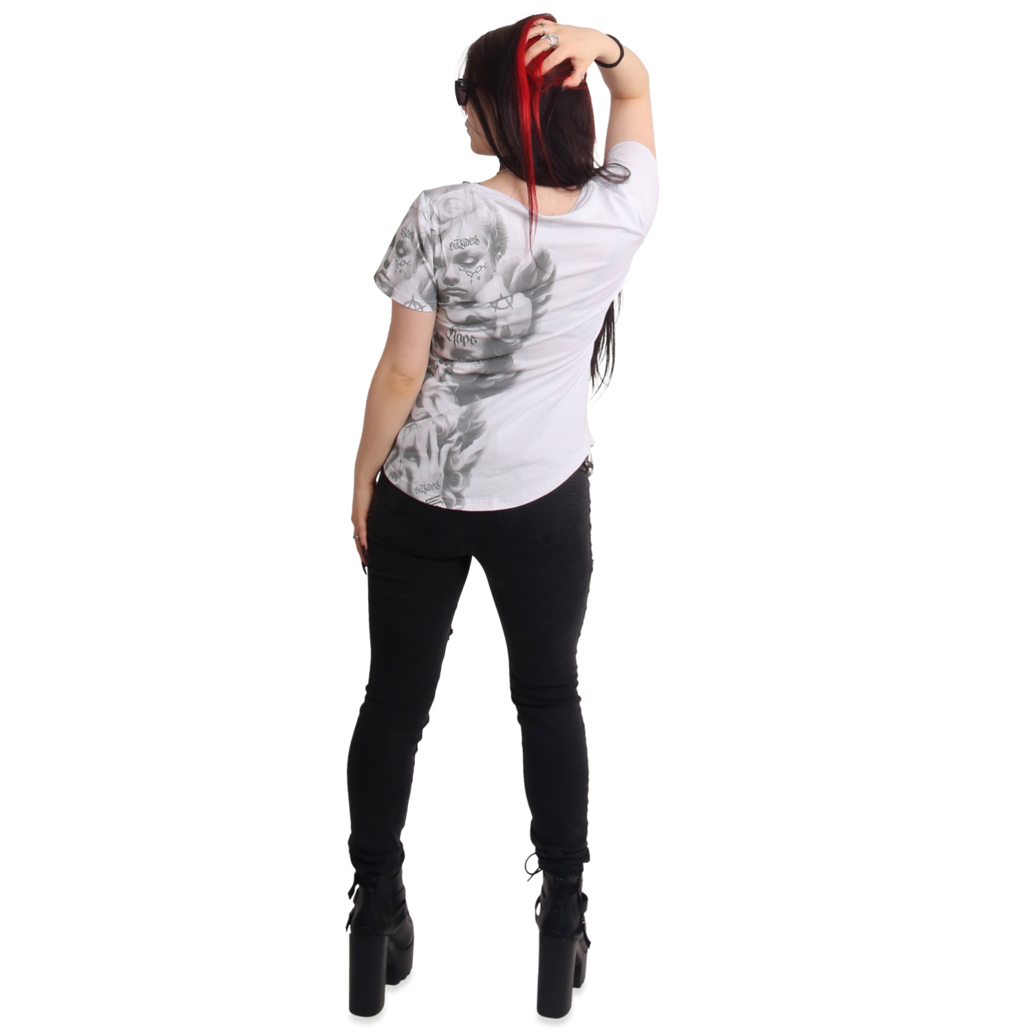 Yakuza dámské tílko Wise Kids Curved V Neck T-Shirt white XL