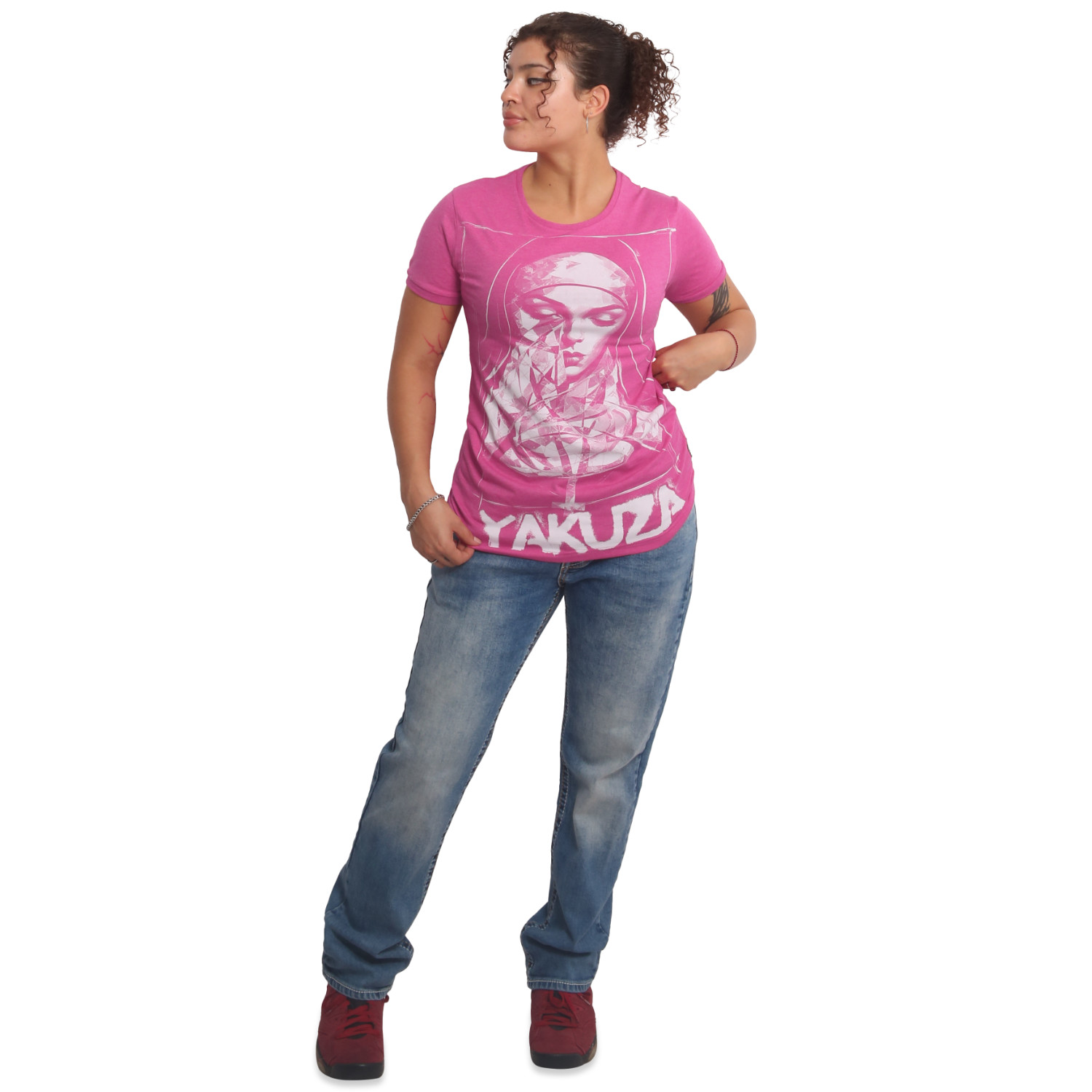 Yakuza dámské tílko Nun Urban Crew Neck T-Shirt rose/of/sharon/melange 2XL