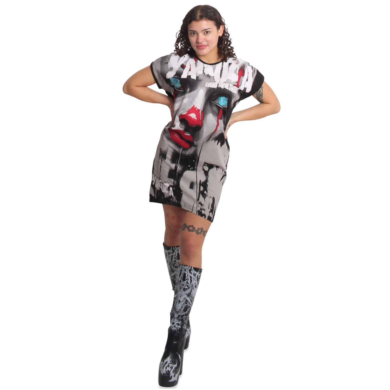 Yakuza dámské šaty Red Nose Urban T-Shirt Dress black M