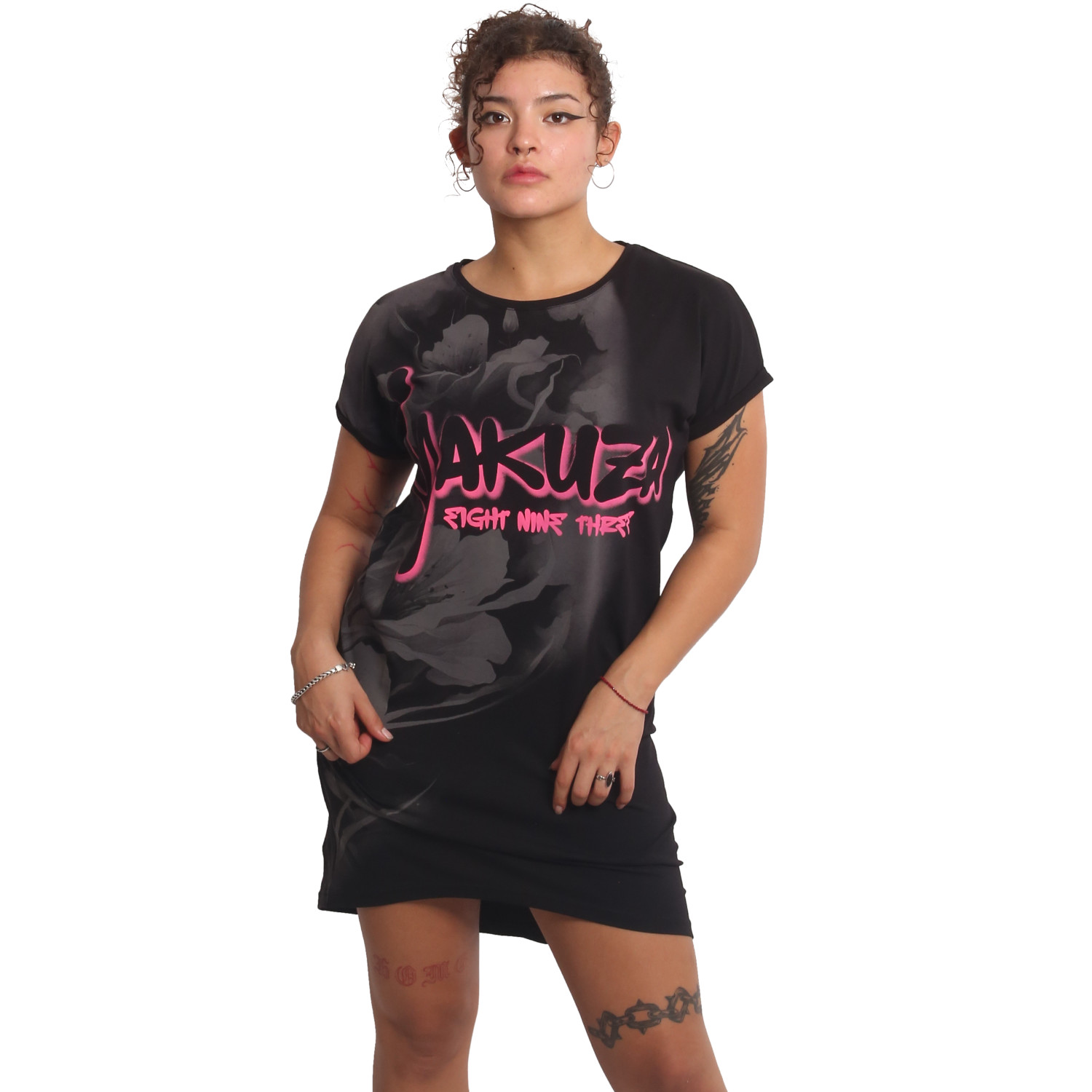 Yakuza dámské šaty Night Flower Urban T-Shirt Dress