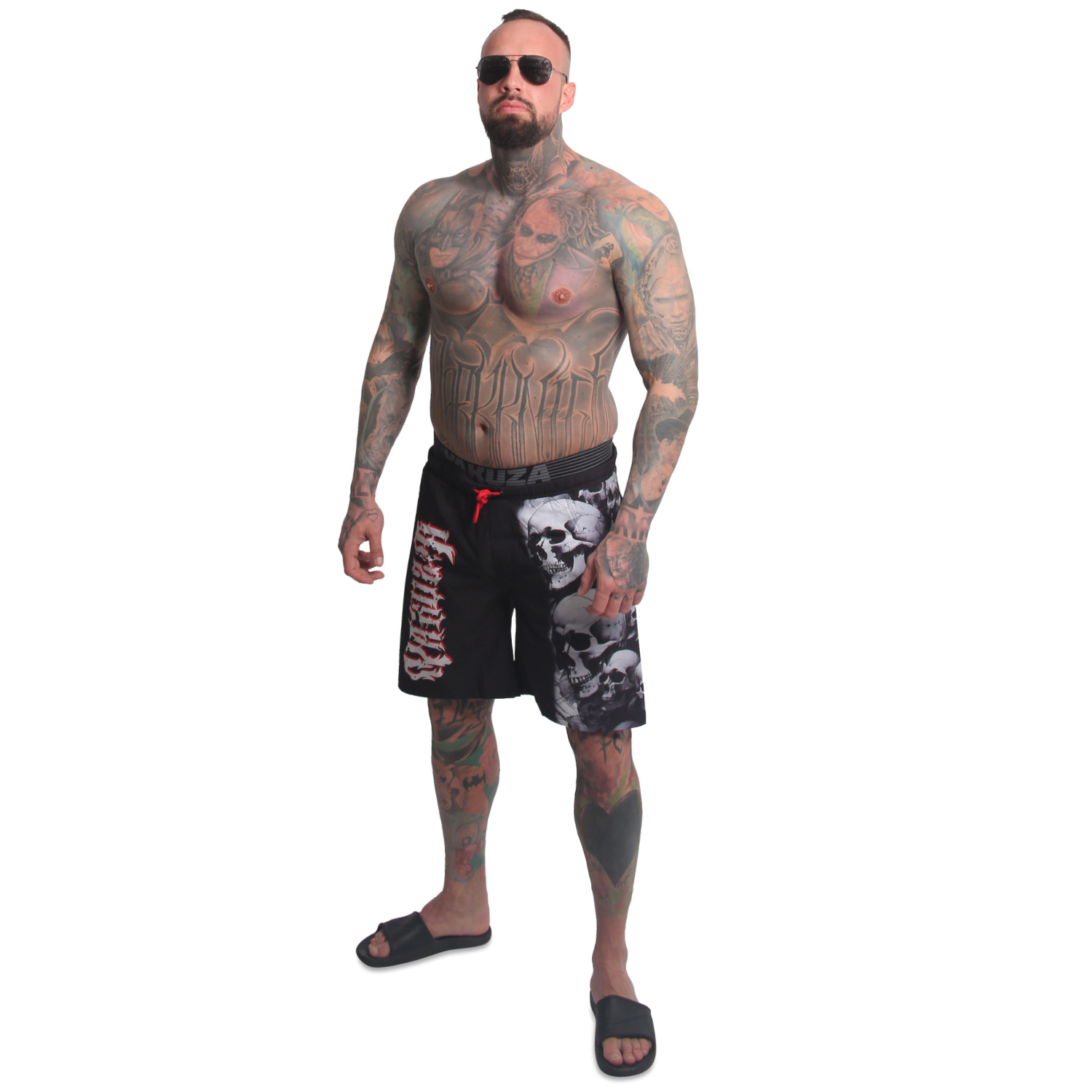 Yakuza pánské plavkové šortky Skull Awakening Board Shorts black 2XL