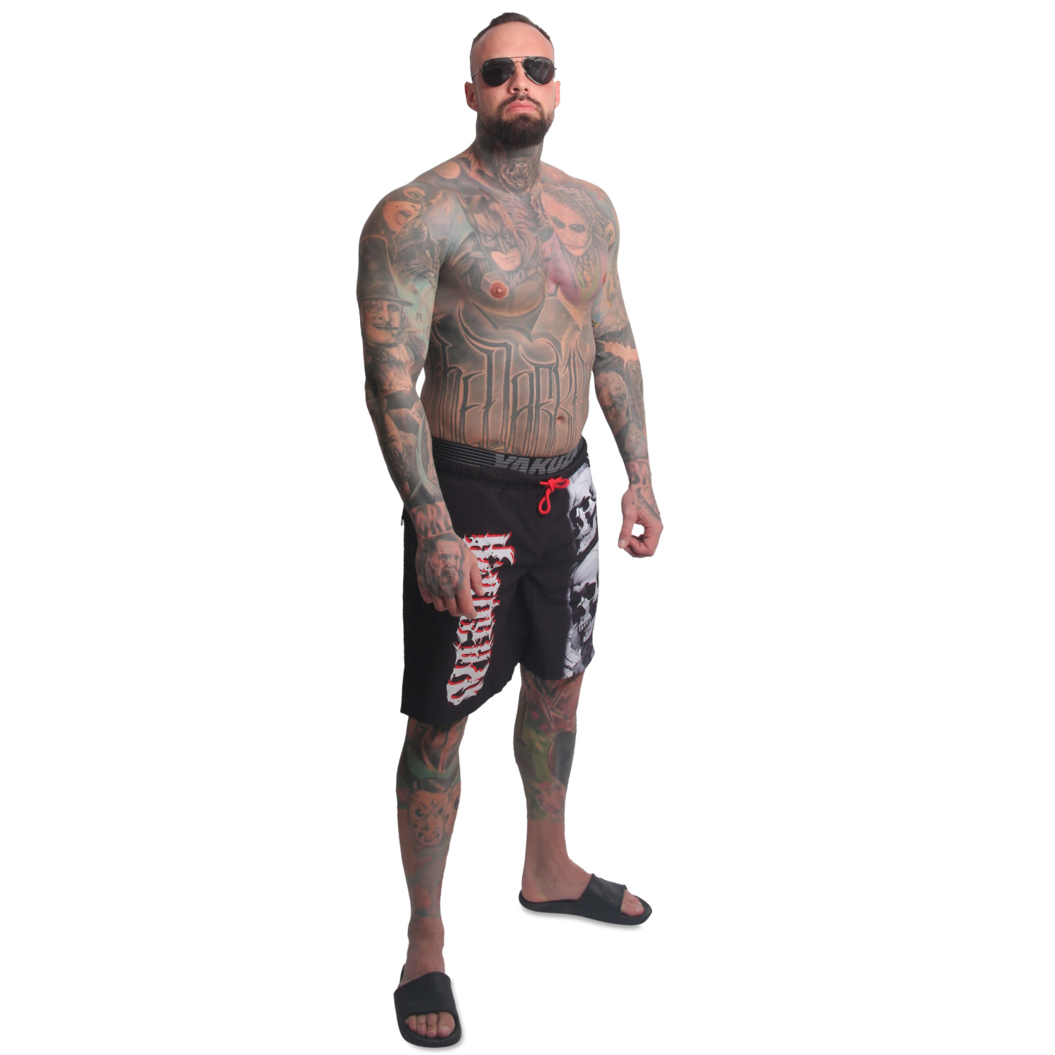 Yakuza pánské plavkové šortky Skull Awakening Board Shorts black 2XL