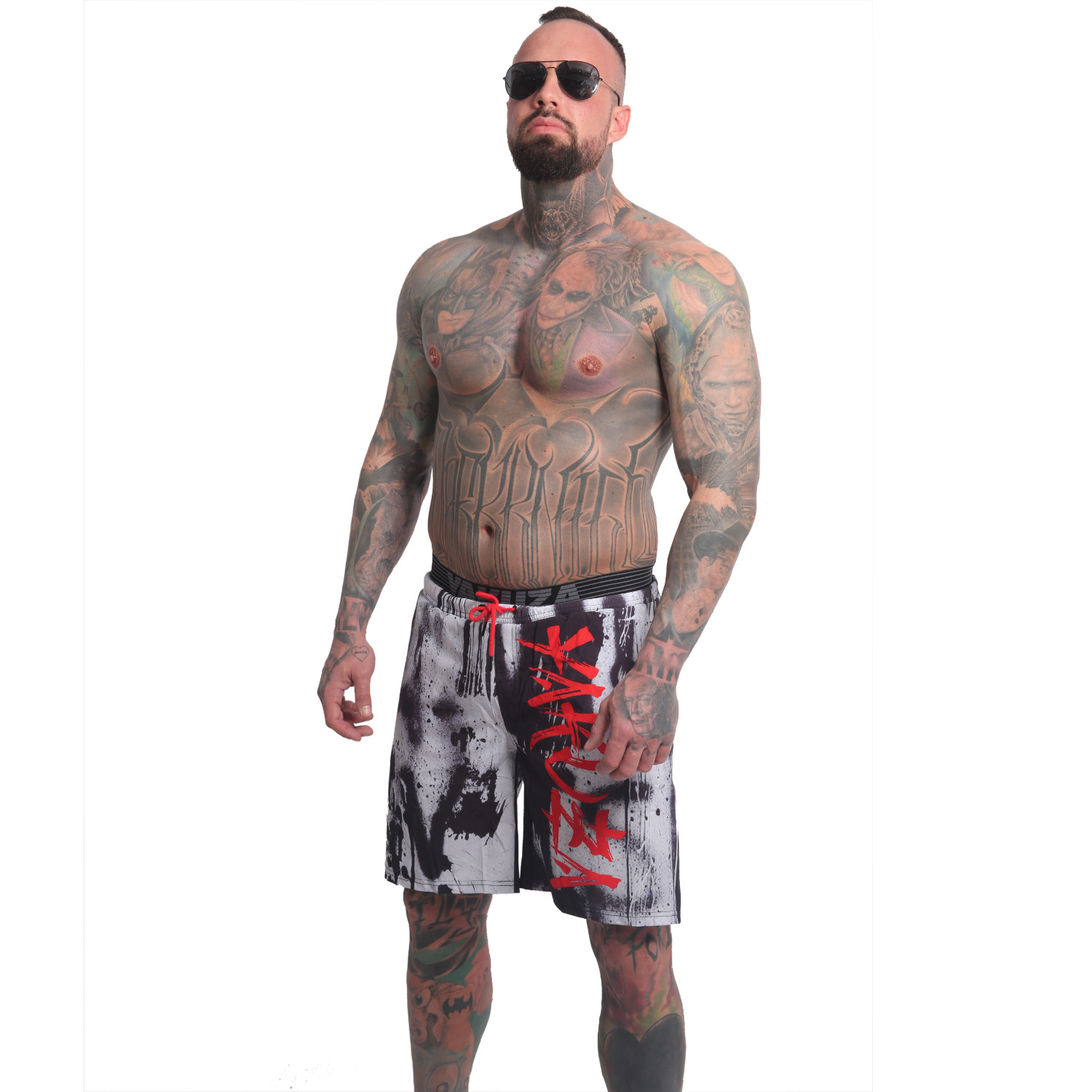 Yakuza pánské plavkové šortky Horned FU Board Shorts