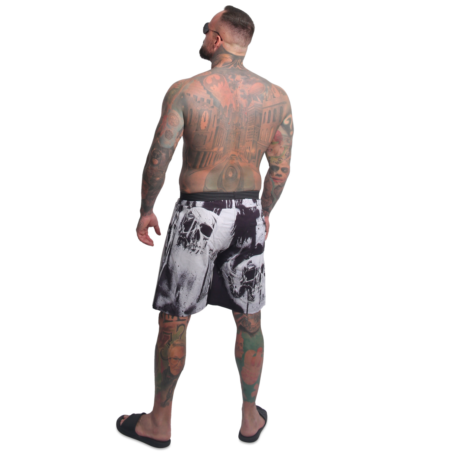 Yakuza pánské plavkové šortky Horned FU Board Shorts white S
